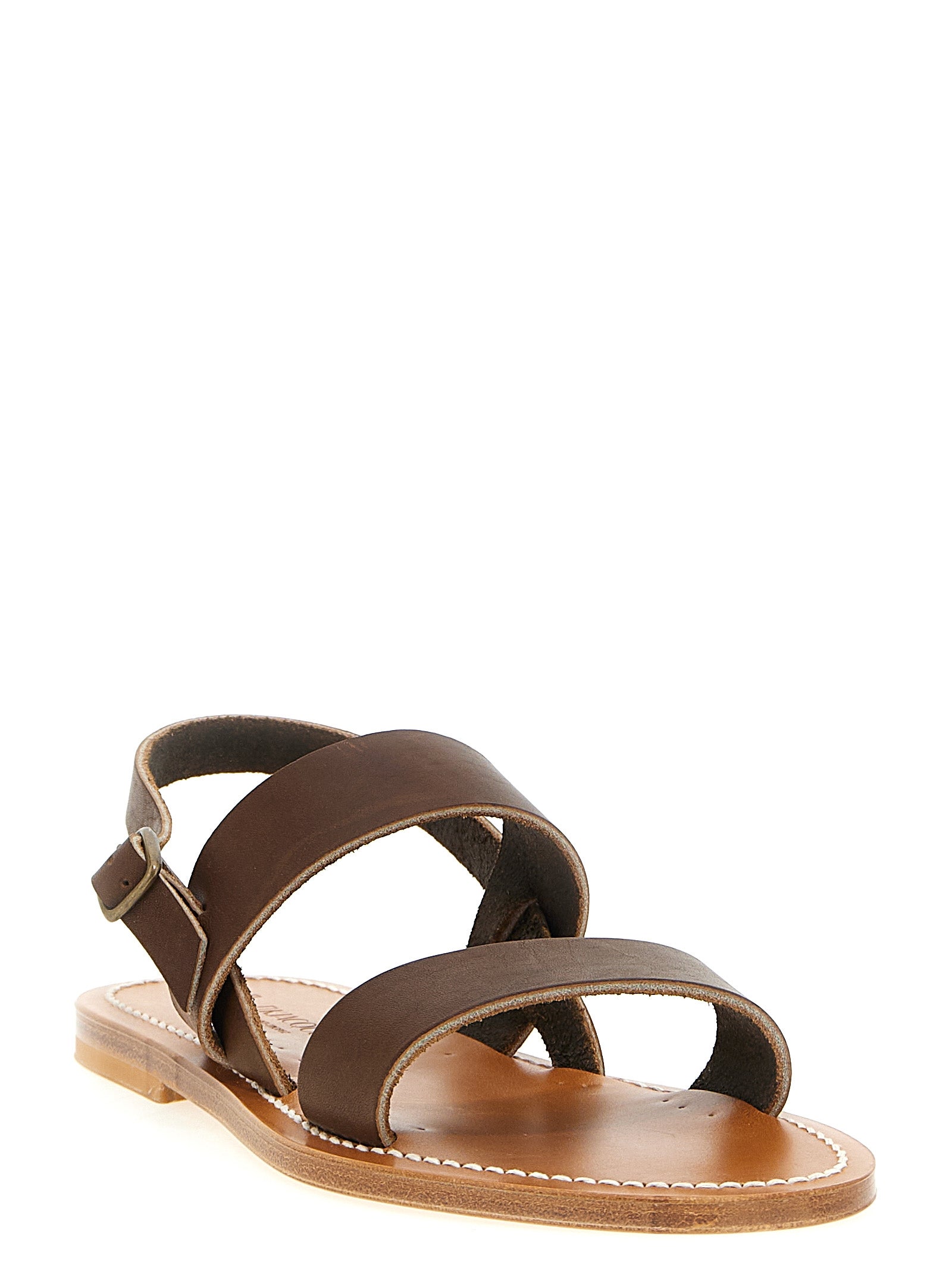 K.JACQUES SAINT TROPEZ Braune Sandalen aus Rindsleder