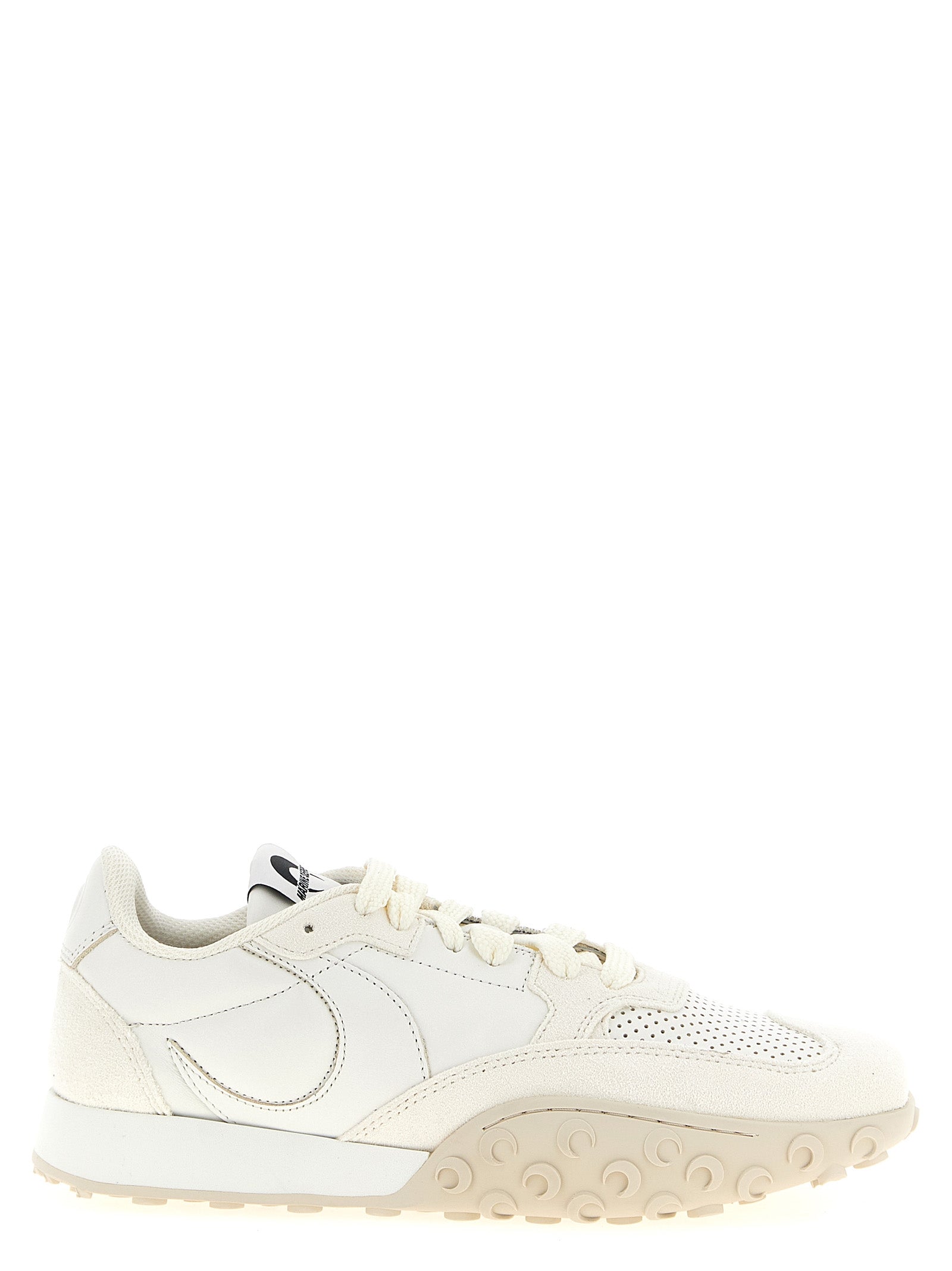 Marine Serre Weiße Kalbsleder-Sneaker im Athletic-Look