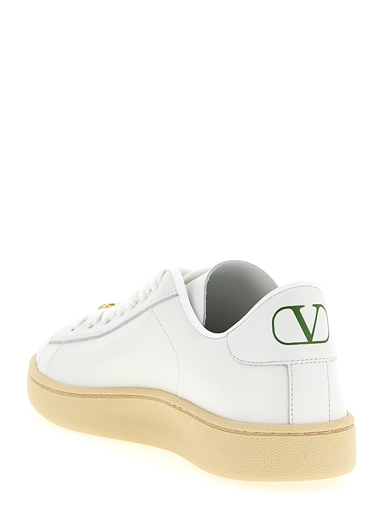 Valentino Garavani Weiße Kalbsleder Low-Top-Sneaker