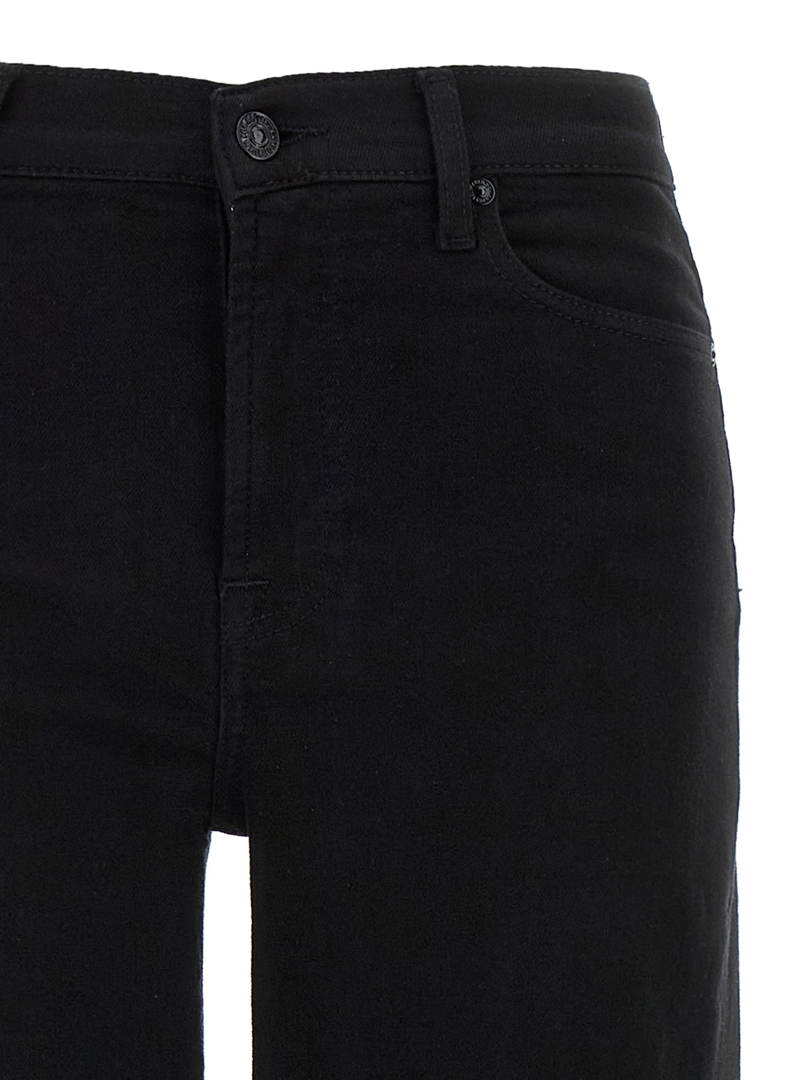 7 For All Mankind Schwarze Baumwoll-Schlagjeans