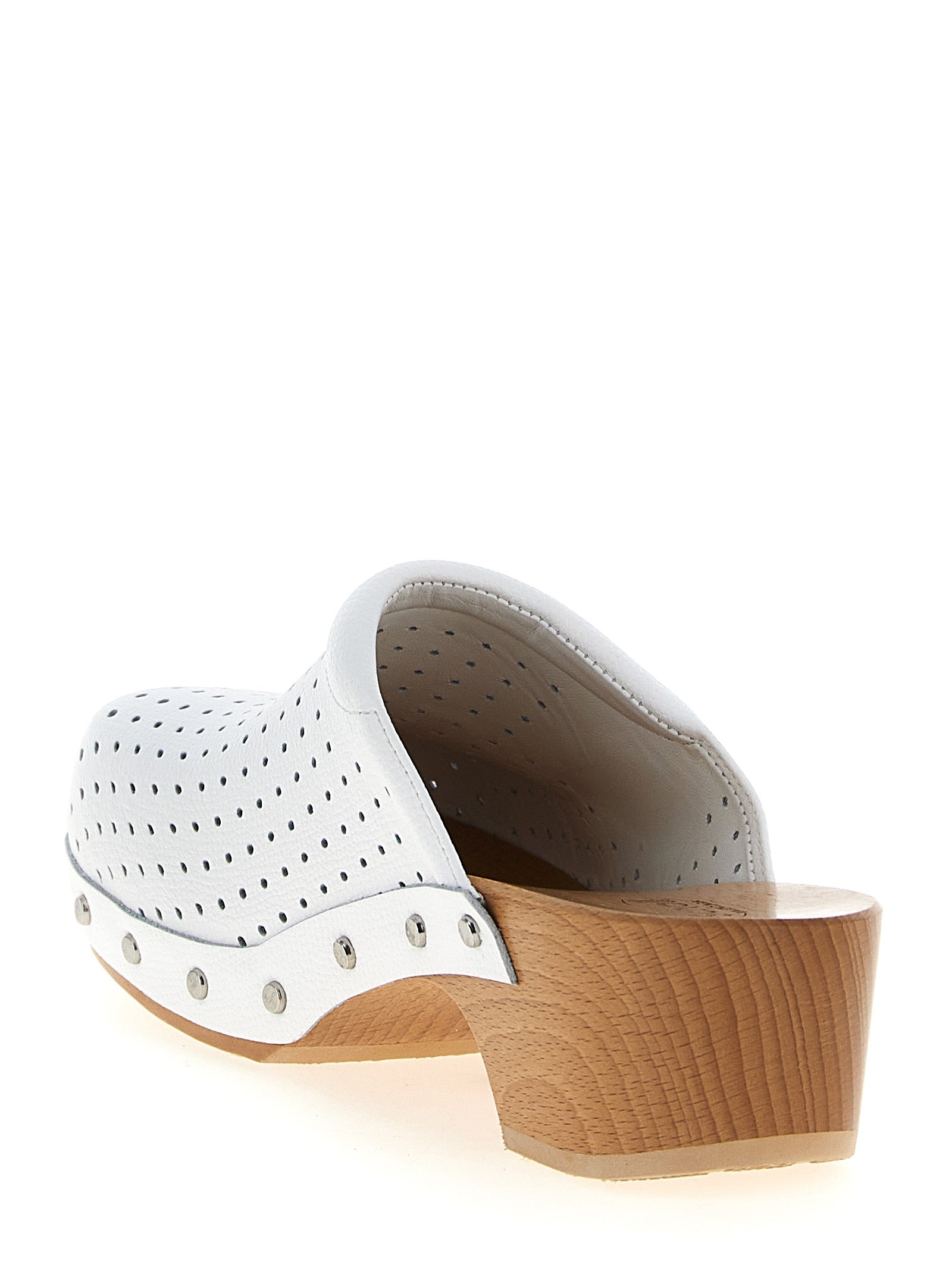 Balenciaga Weiße Clogs aus Kalbsleder