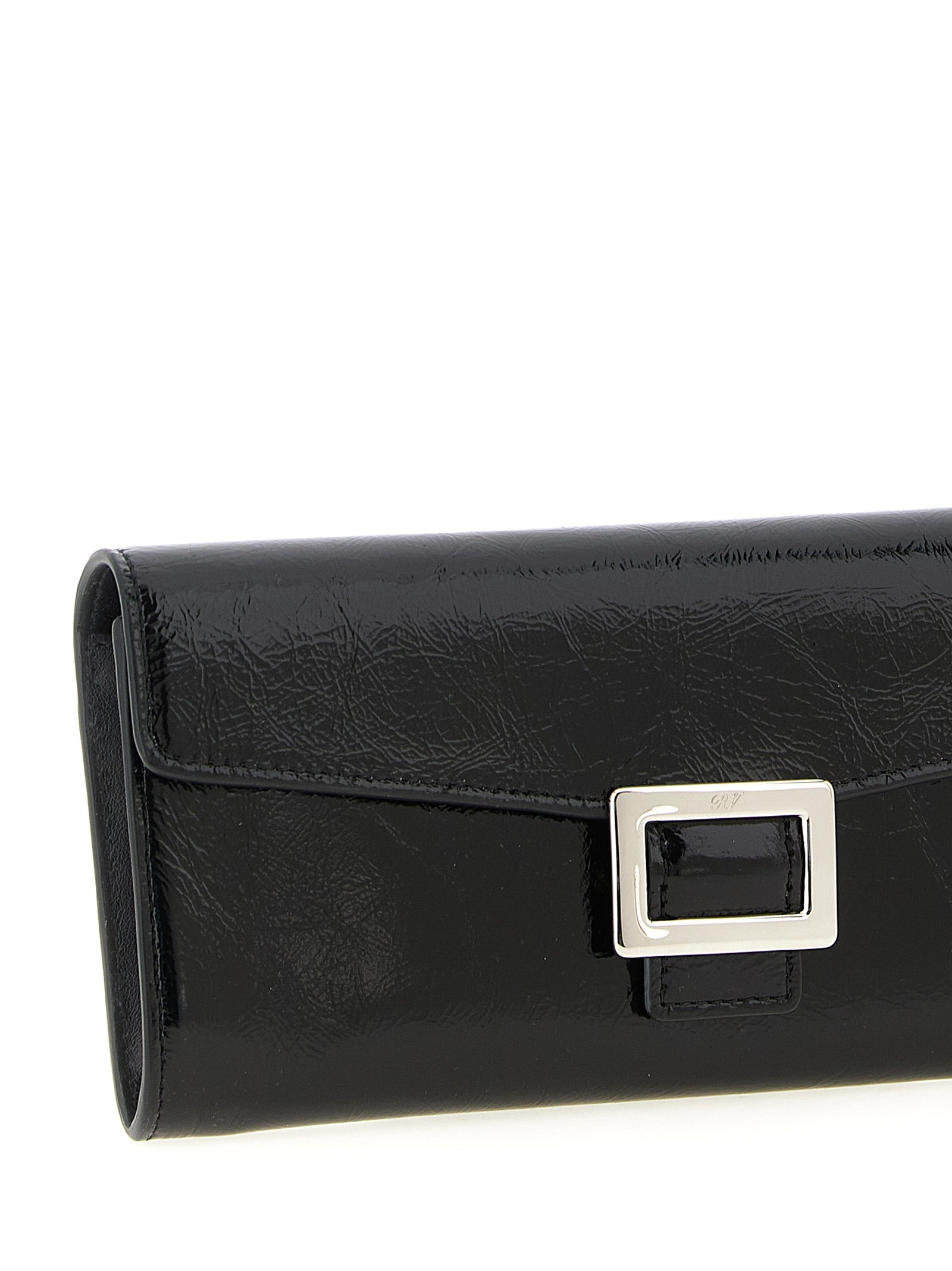 Roger Vivier Schwarzer Kalbsleder-Kartenetui