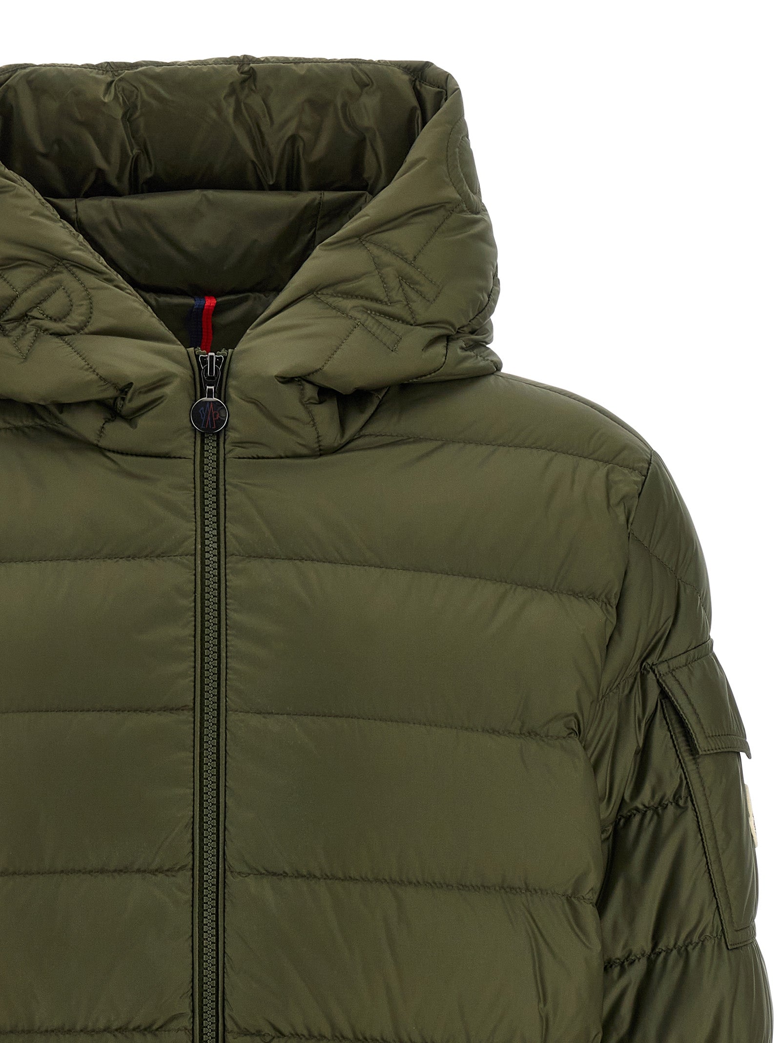 Moncler Zweifarbige Polyamid-Steppjacke in voller Länge