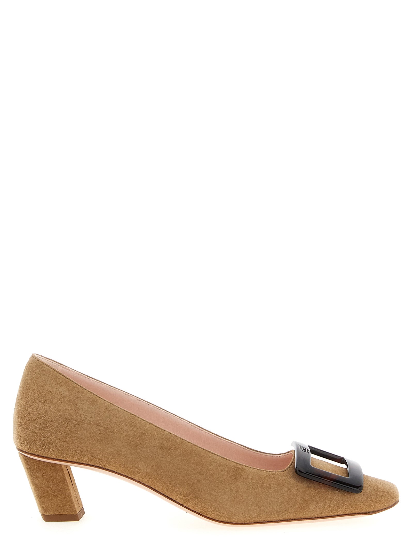 Roger Vivier Beige Ziegenleder Pumps mit mittlerem Absatz