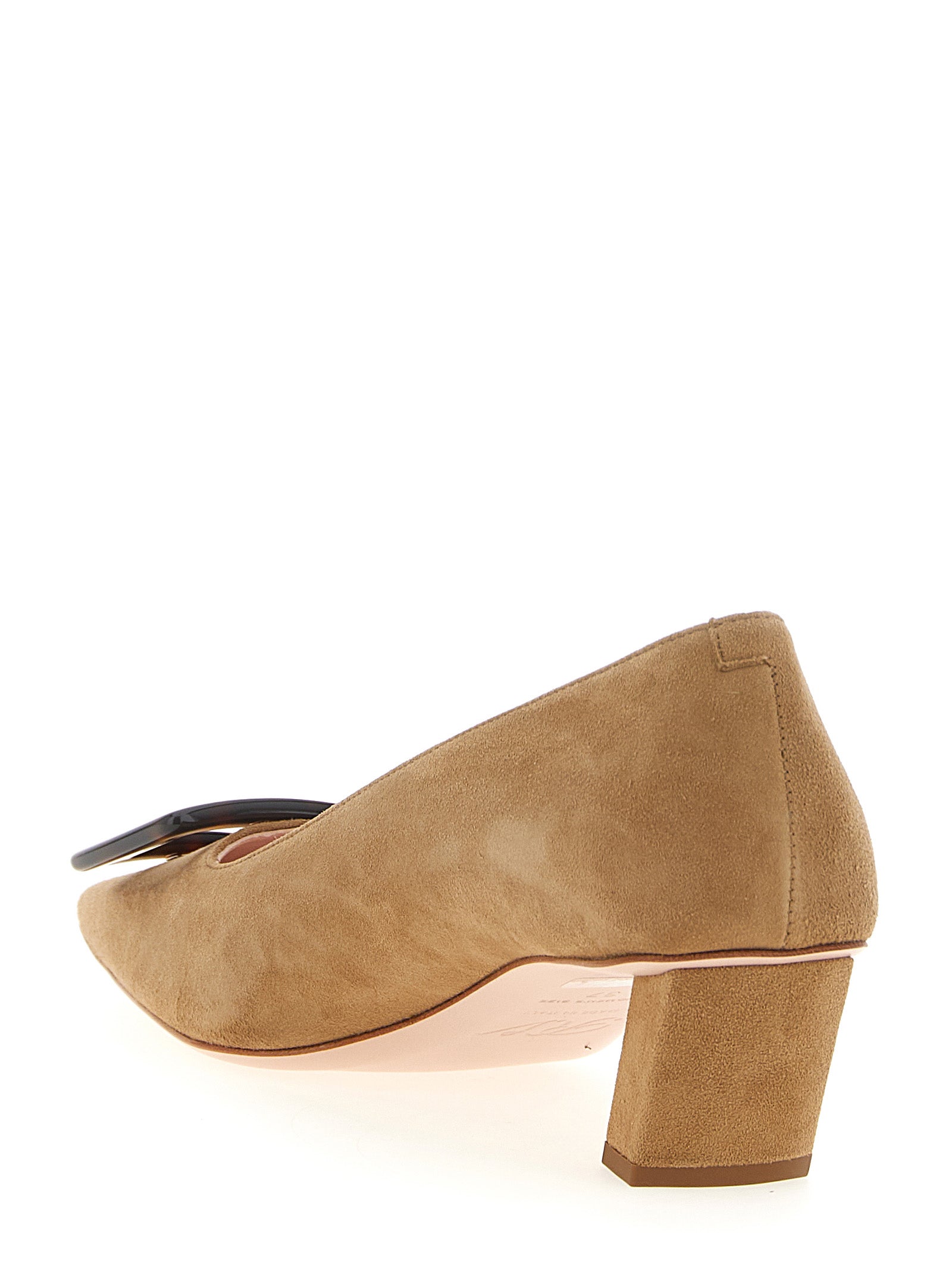 Roger Vivier Beige Ziegenleder Pumps mit mittlerem Absatz