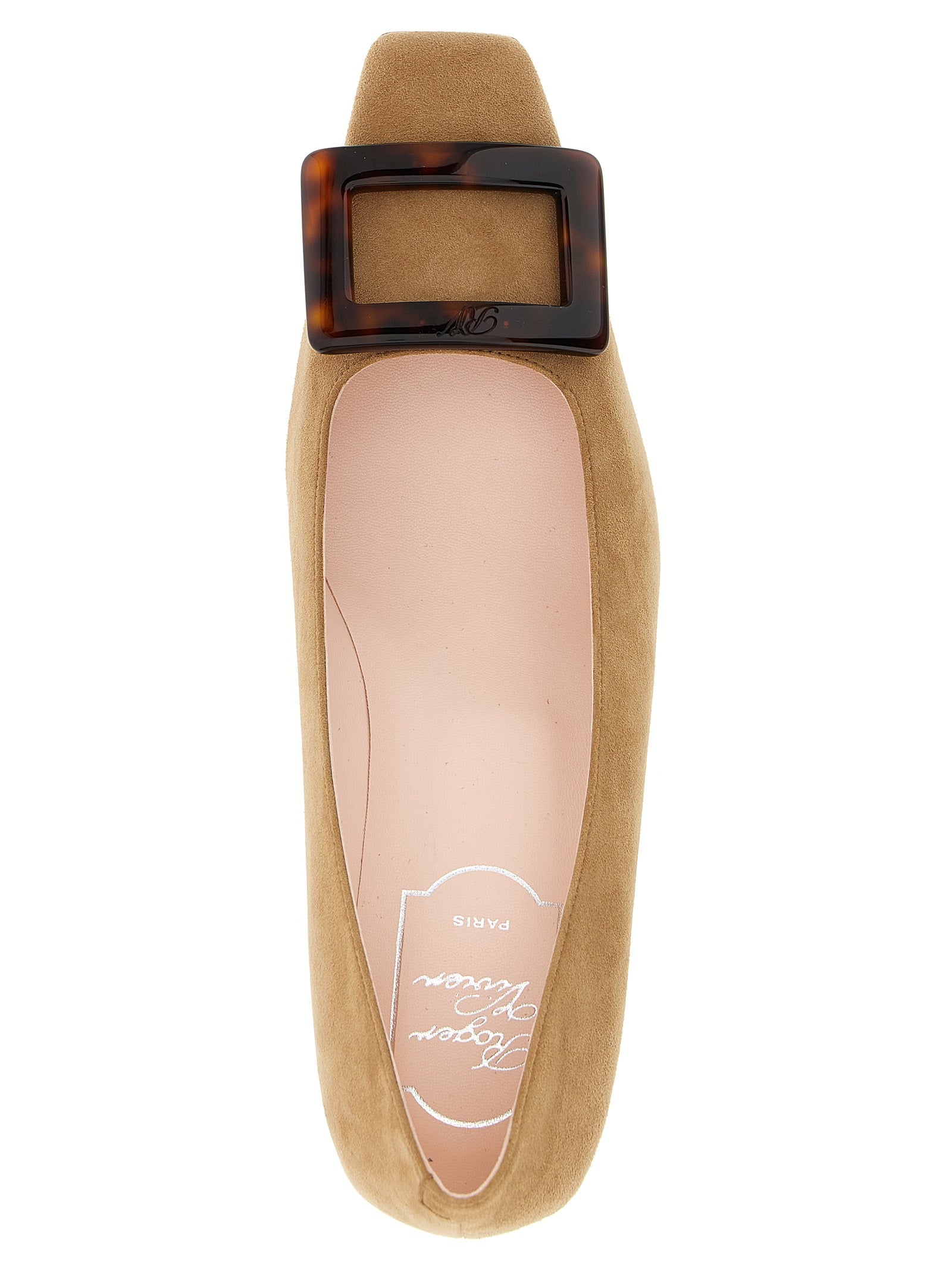 Roger Vivier Beige Ziegenleder Pumps mit mittlerem Absatz