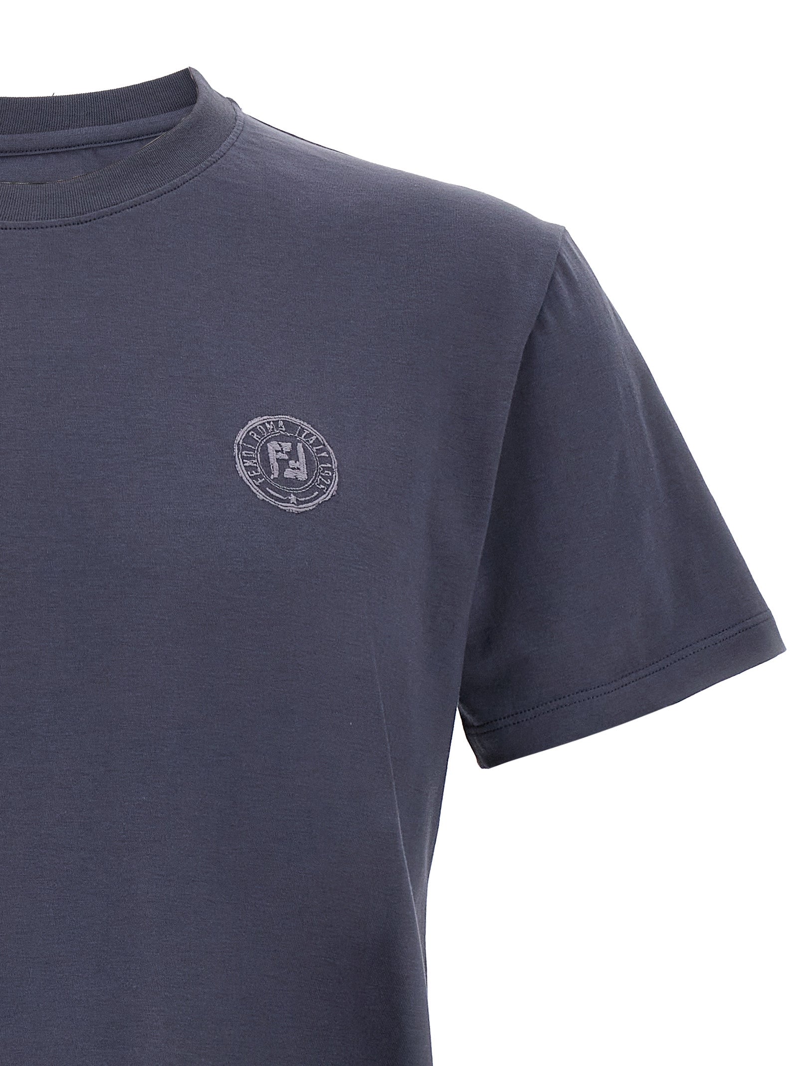 Fendi Blaues Baumwoll-T-Shirt