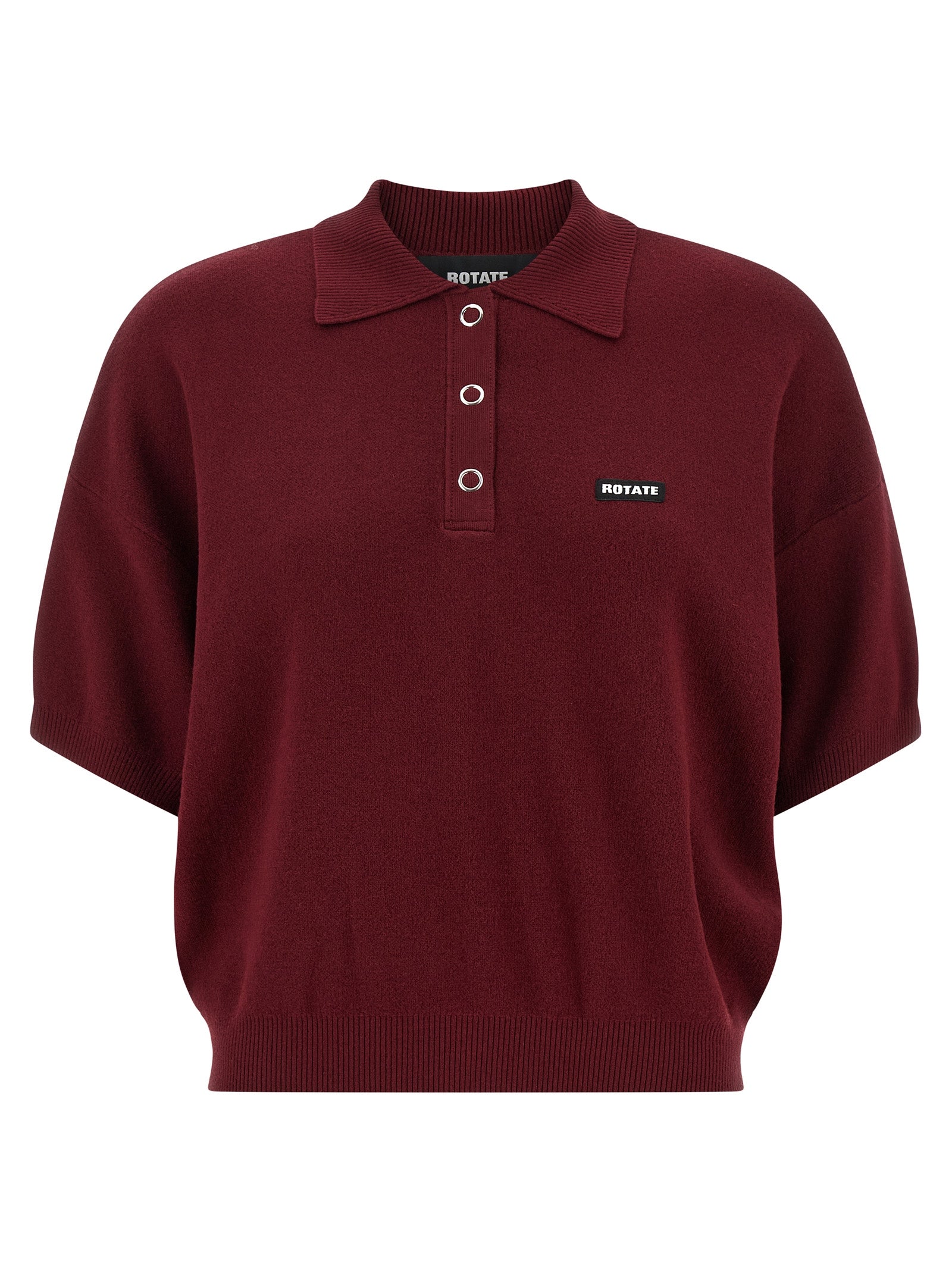 ROTATE BIRGER CHRISTENSEN Bordeaux Mohair Poloshirt