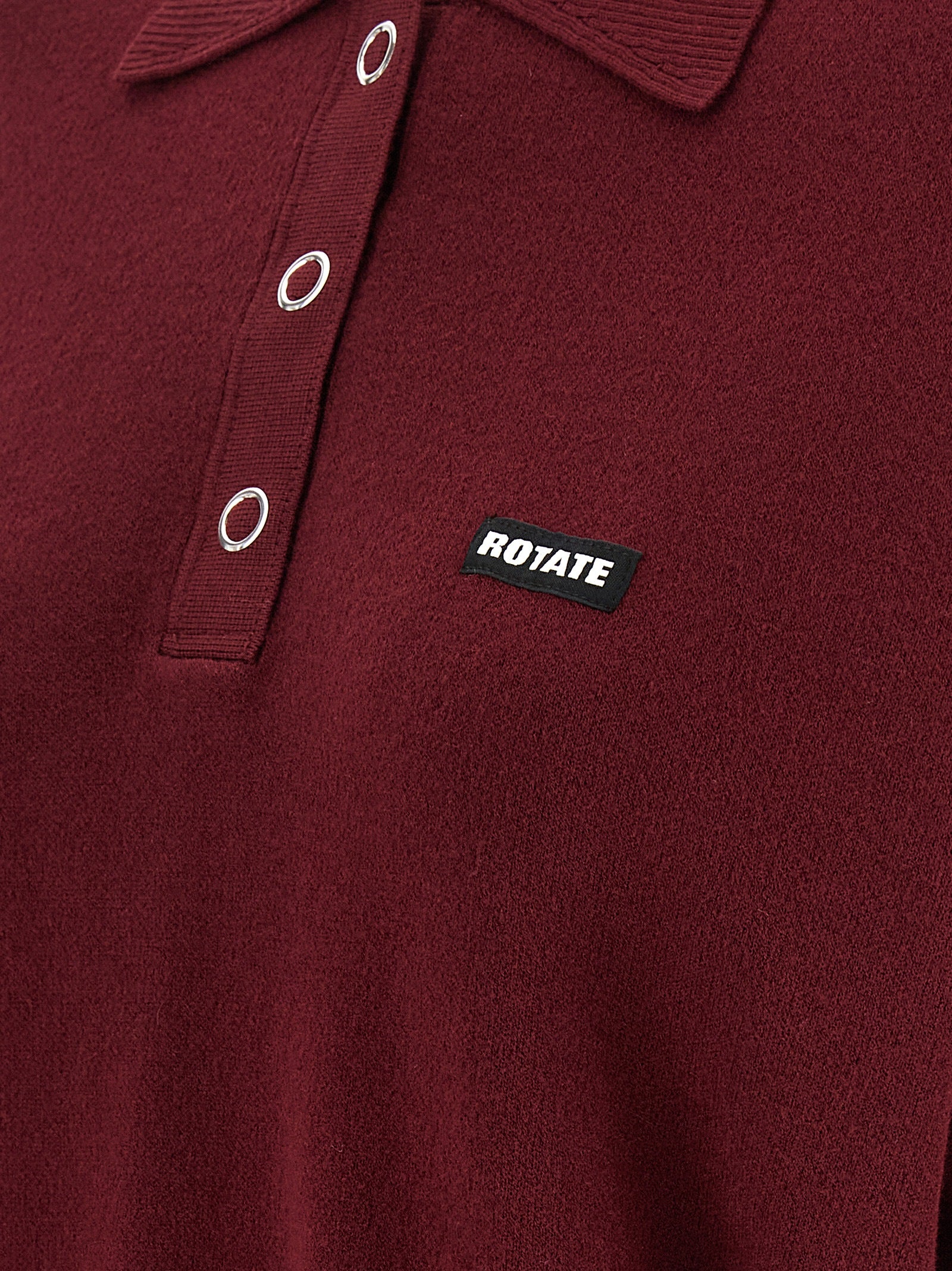 ROTATE BIRGER CHRISTENSEN Bordeaux Mohair Poloshirt