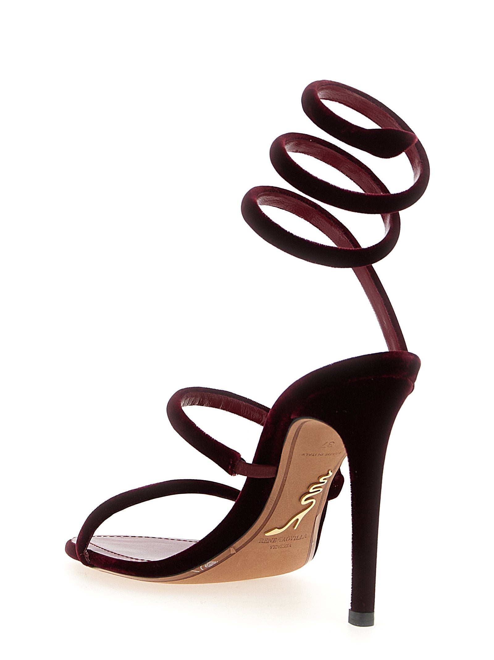 RENE CAOVILLA Bordeaux Textil Stiletto Sandalen