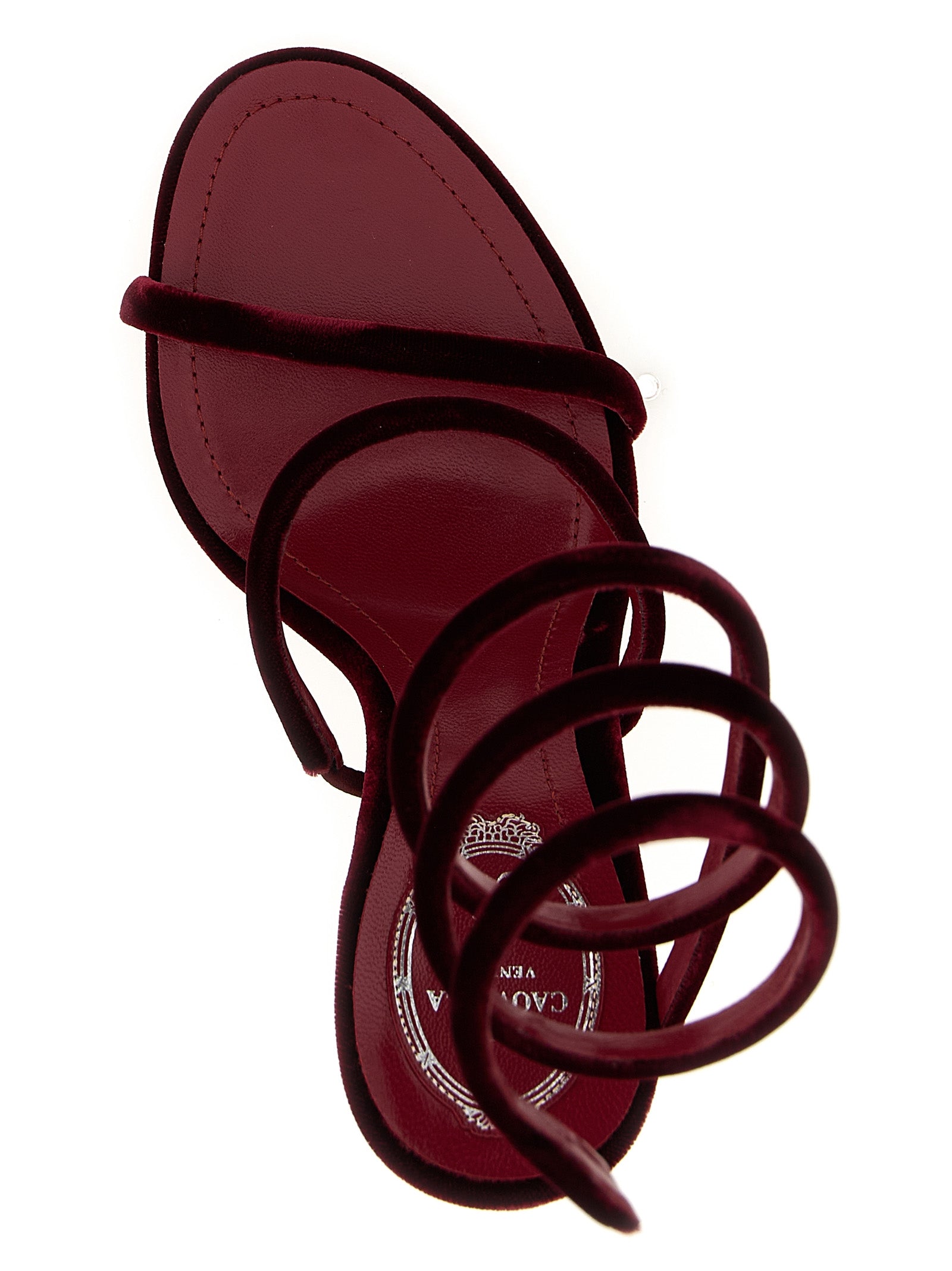 RENE CAOVILLA Bordeaux Textil Stiletto Sandalen