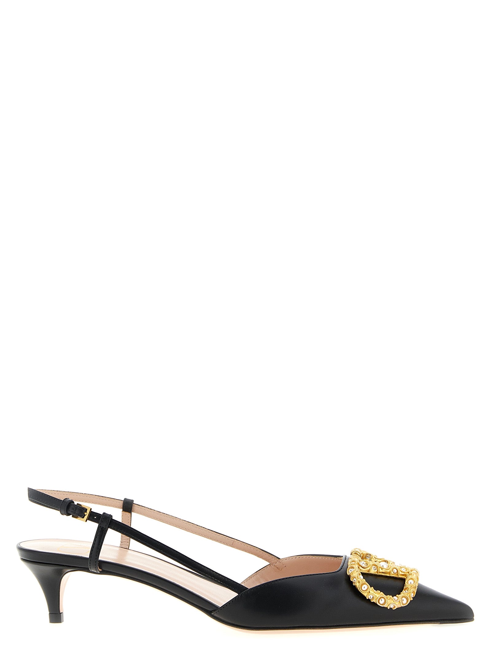 Valentino Garavani Schwarze Pumps aus Kalbsleder mit mittlerem Absatz