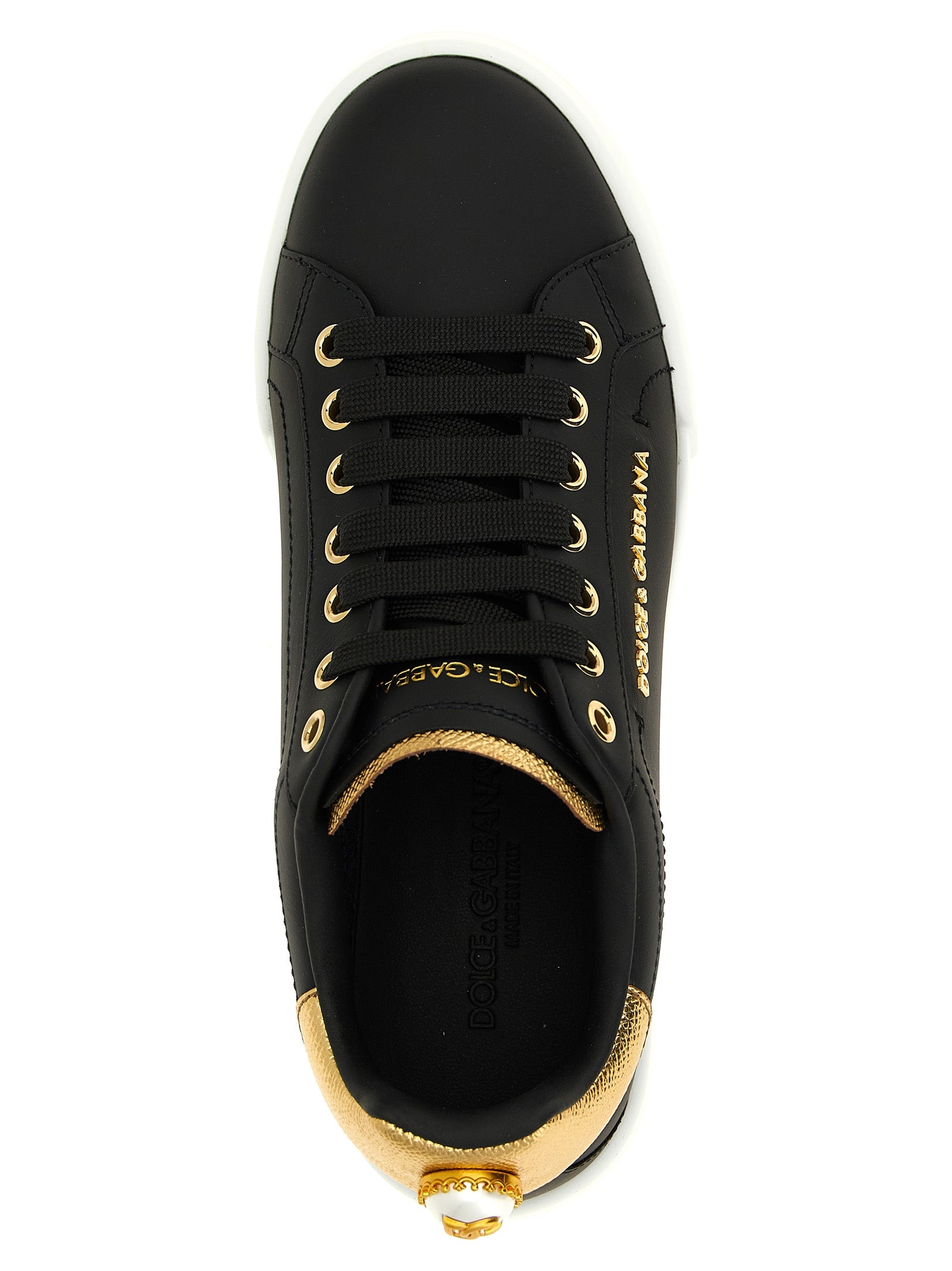 Dolce & Gabbana Schwarze Kalbsleder-Sneaker