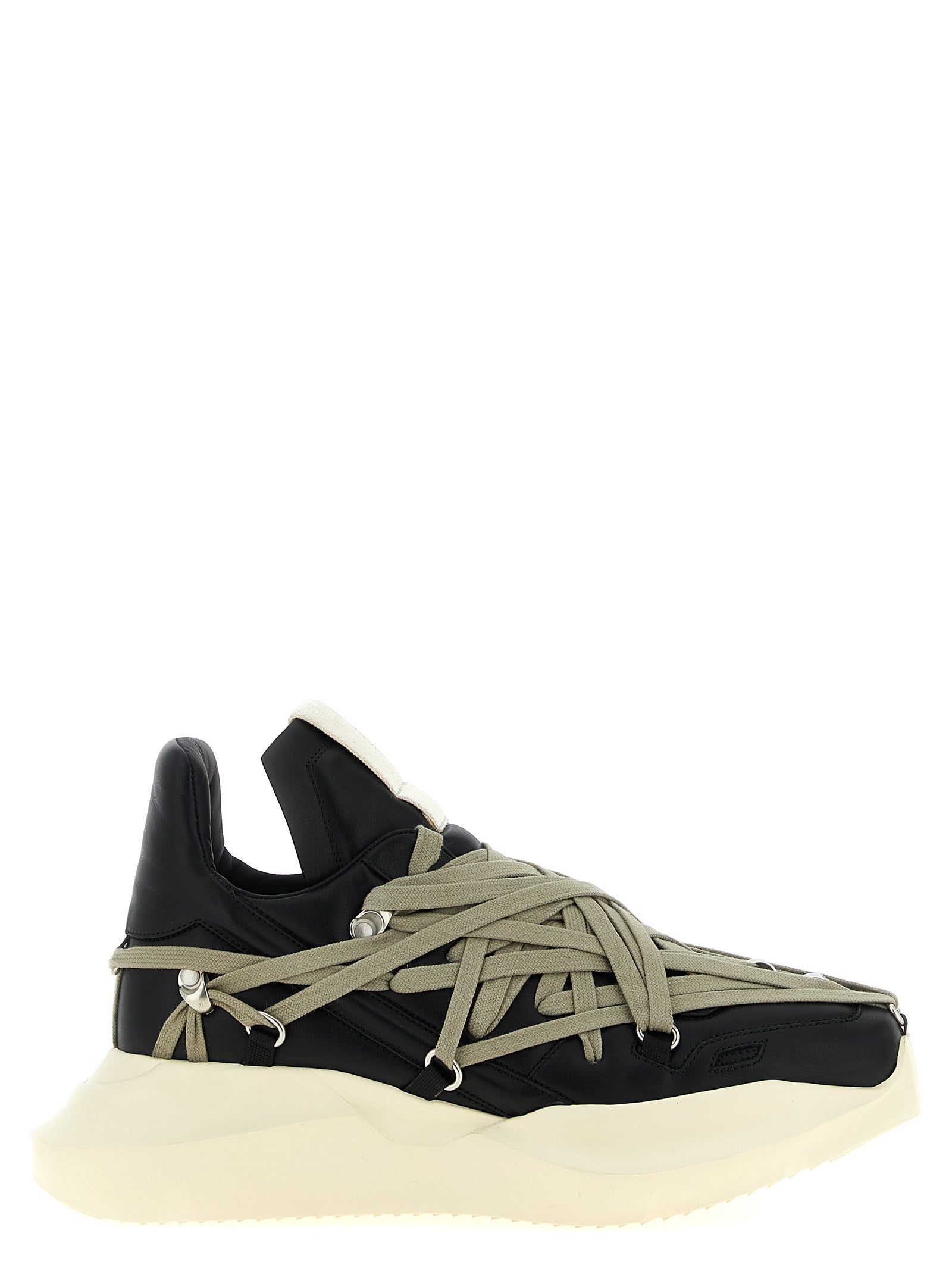 Rick Owens Schwarze Kalbsleder-Sneaker