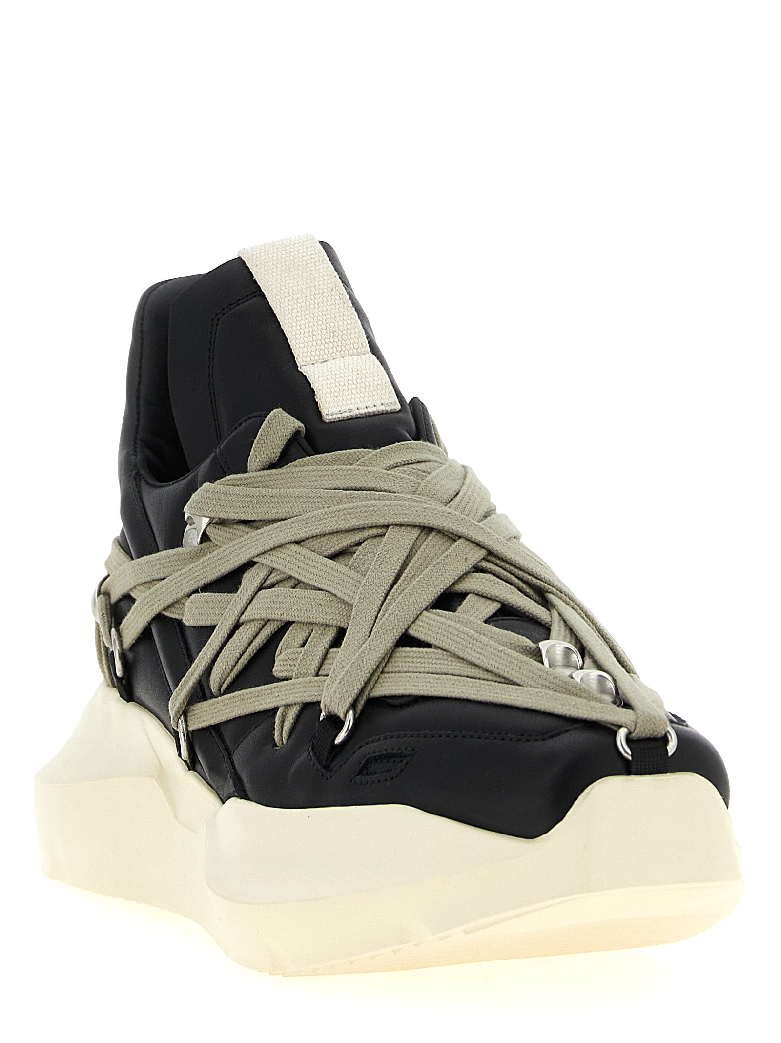 Rick Owens Schwarze Kalbsleder-Sneaker