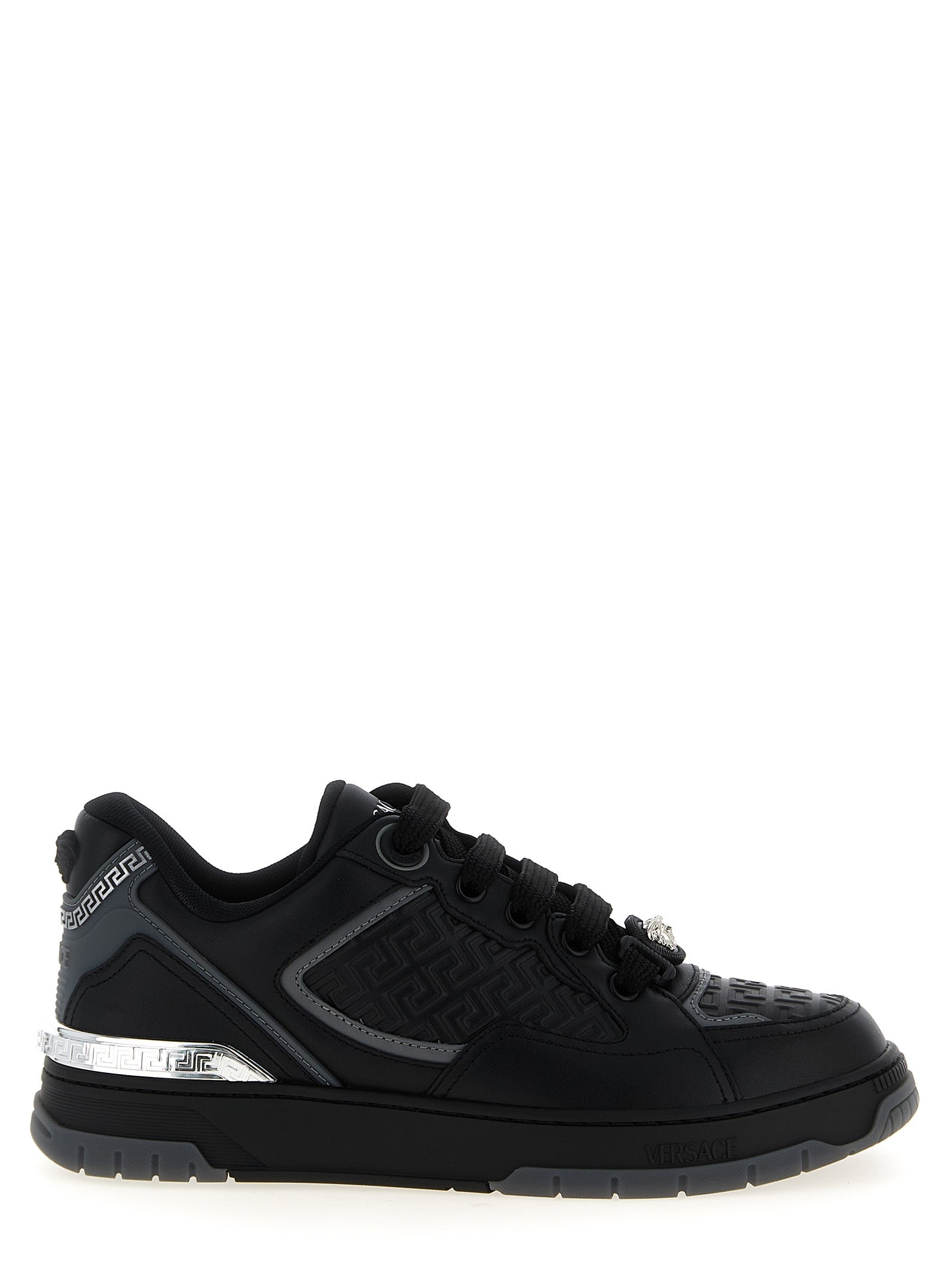 Versace Schwarze Kalbsleder-Sneaker