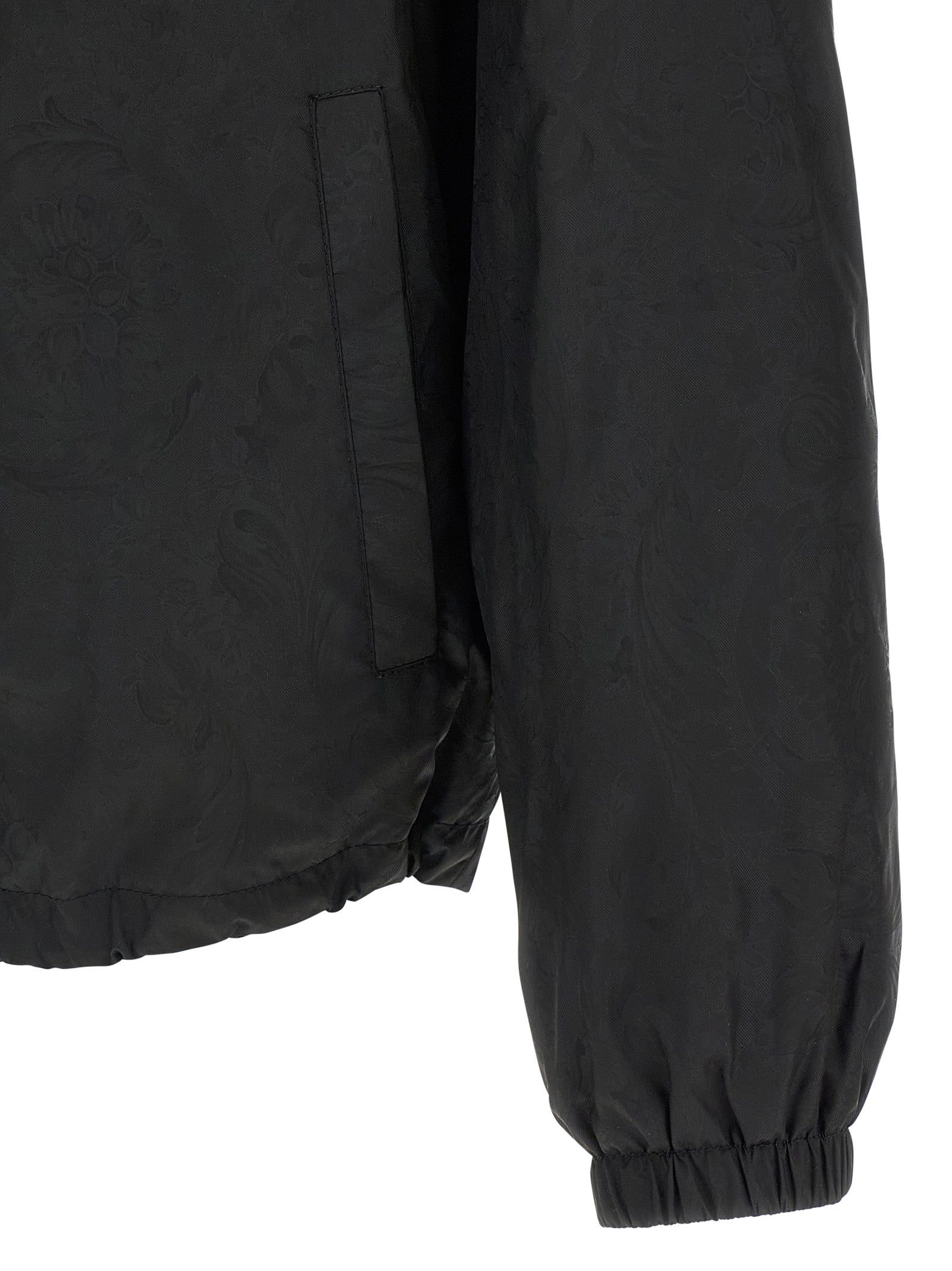Versace Schwarze Nylon-Shell-Jacke