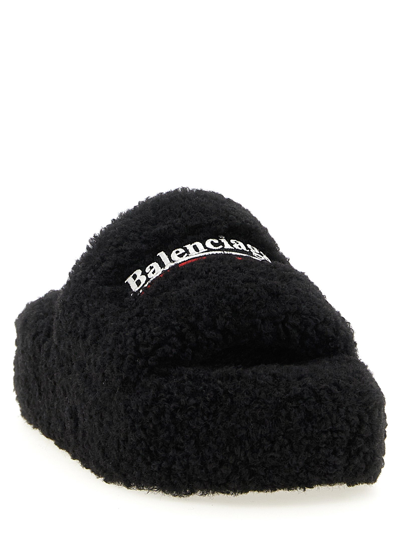 Balenciaga Schwarze Slides aus Polyester