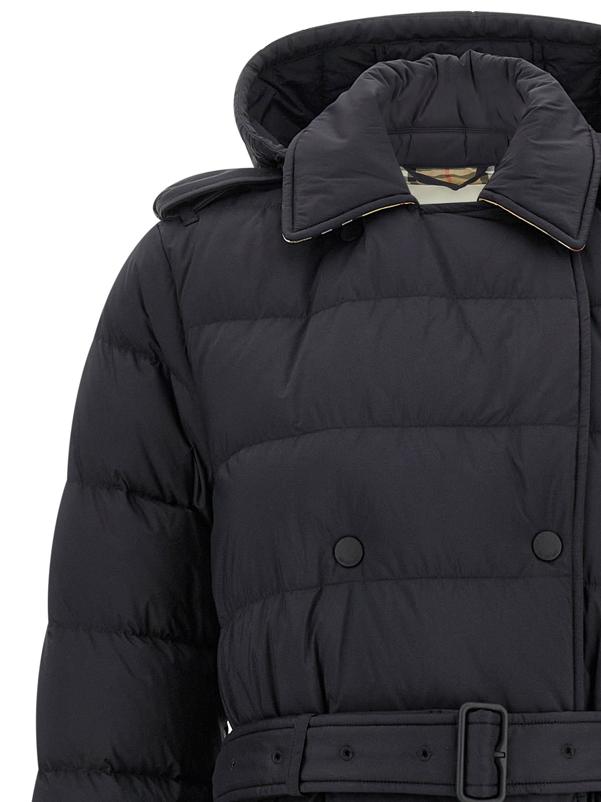 Burberry Schwarzer Polyamid-Mantel