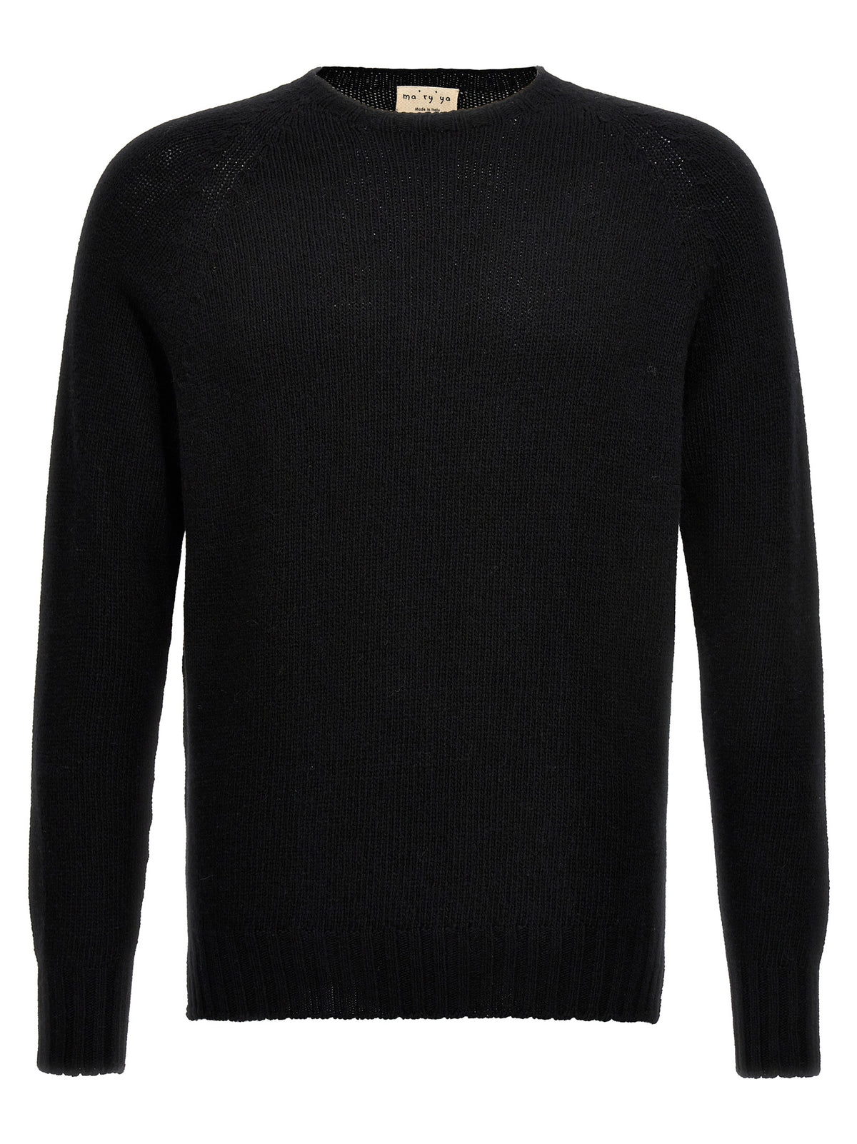 MA'RY'YA Schwarzer Cardigan aus Schurwolle