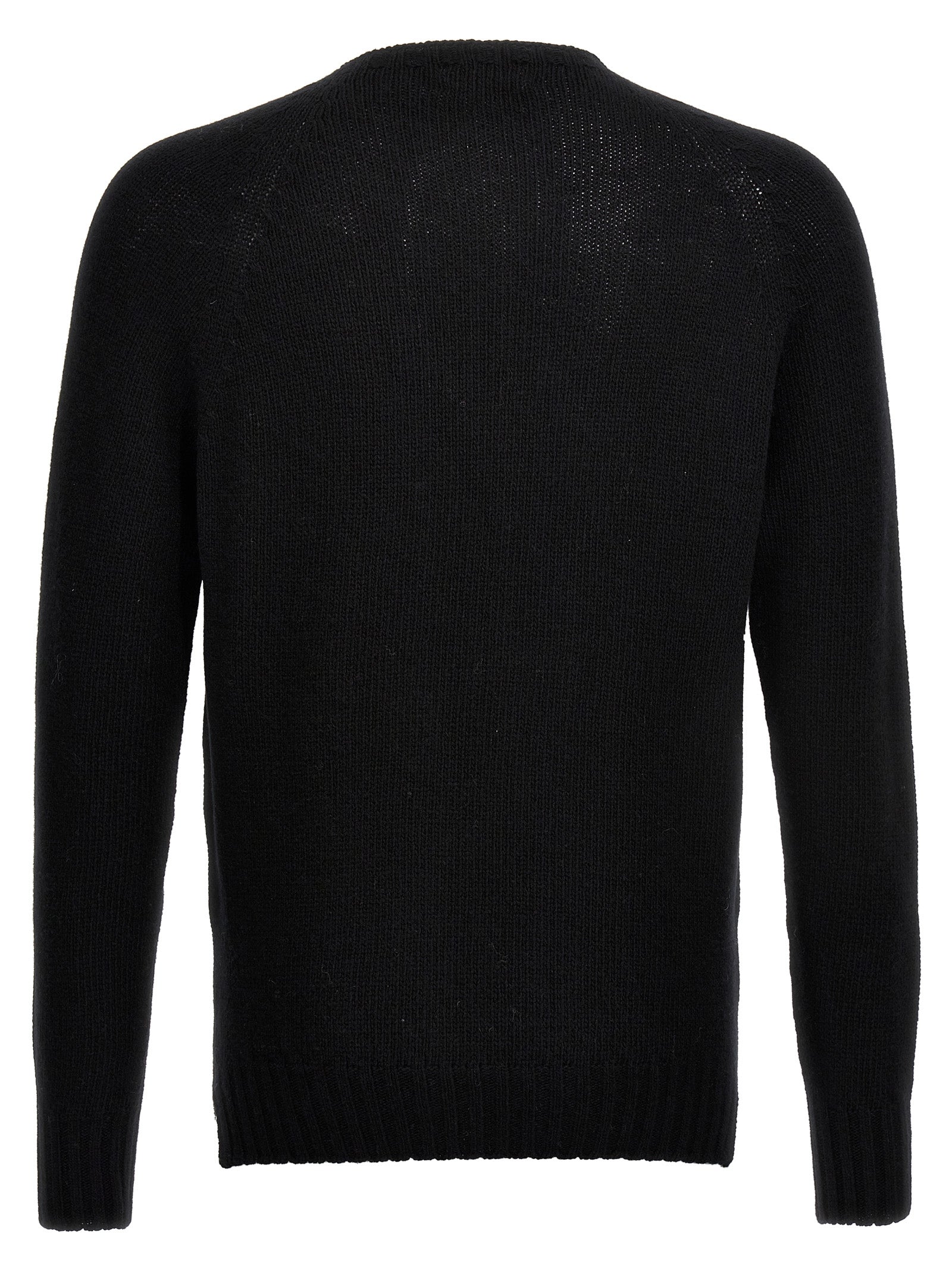 MA'RY'YA Schwarzer Cardigan aus Schurwolle