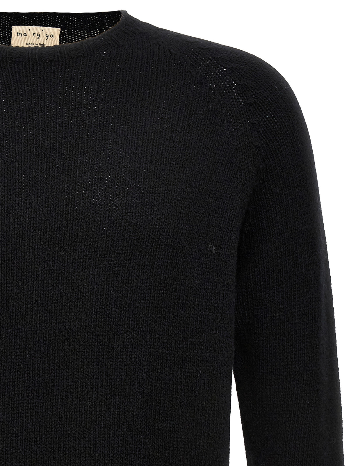 MA'RY'YA Schwarzer Cardigan aus Schurwolle