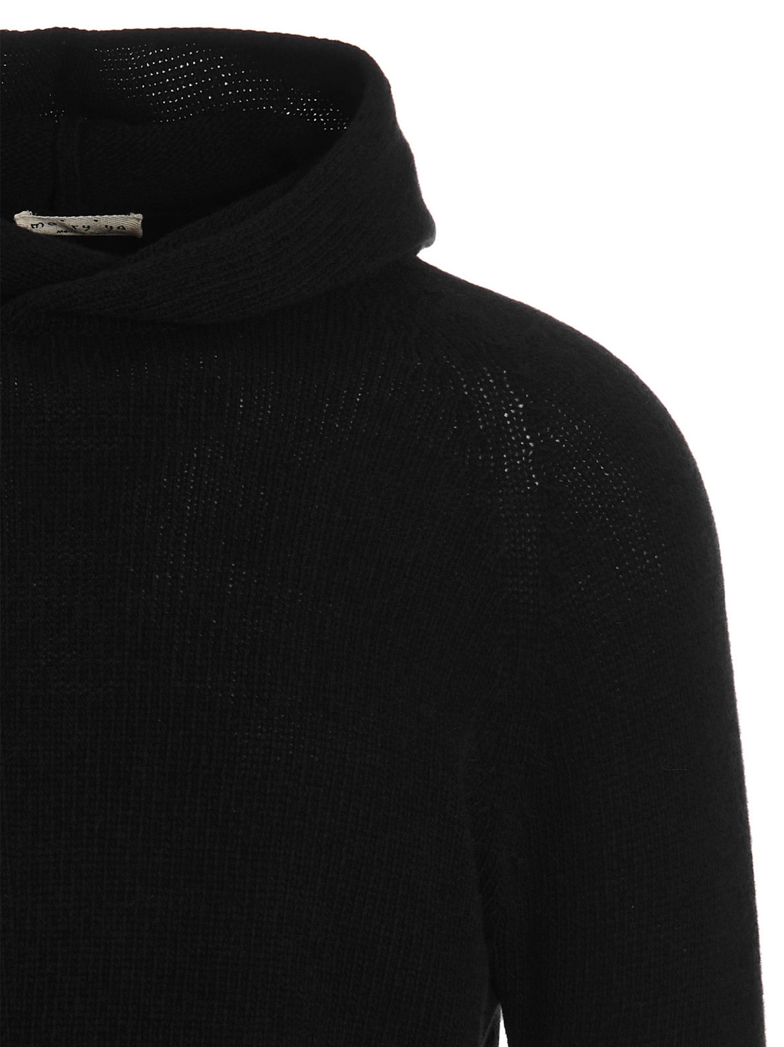 MA'RY'YA Schwarzer Cardigan aus Schurwolle