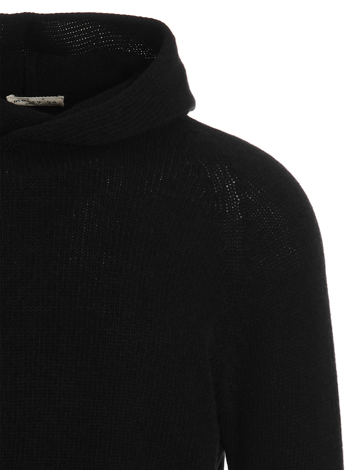 MA'RY'YA Schwarzer Cardigan aus Schurwolle