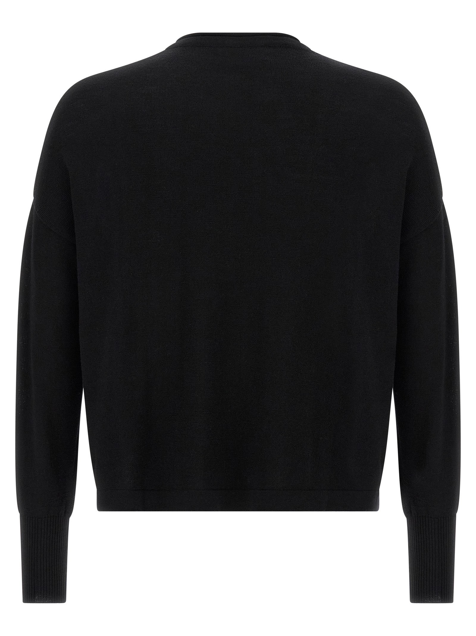 MA'RY'YA Schwarzer Cardigan aus Schurwolle