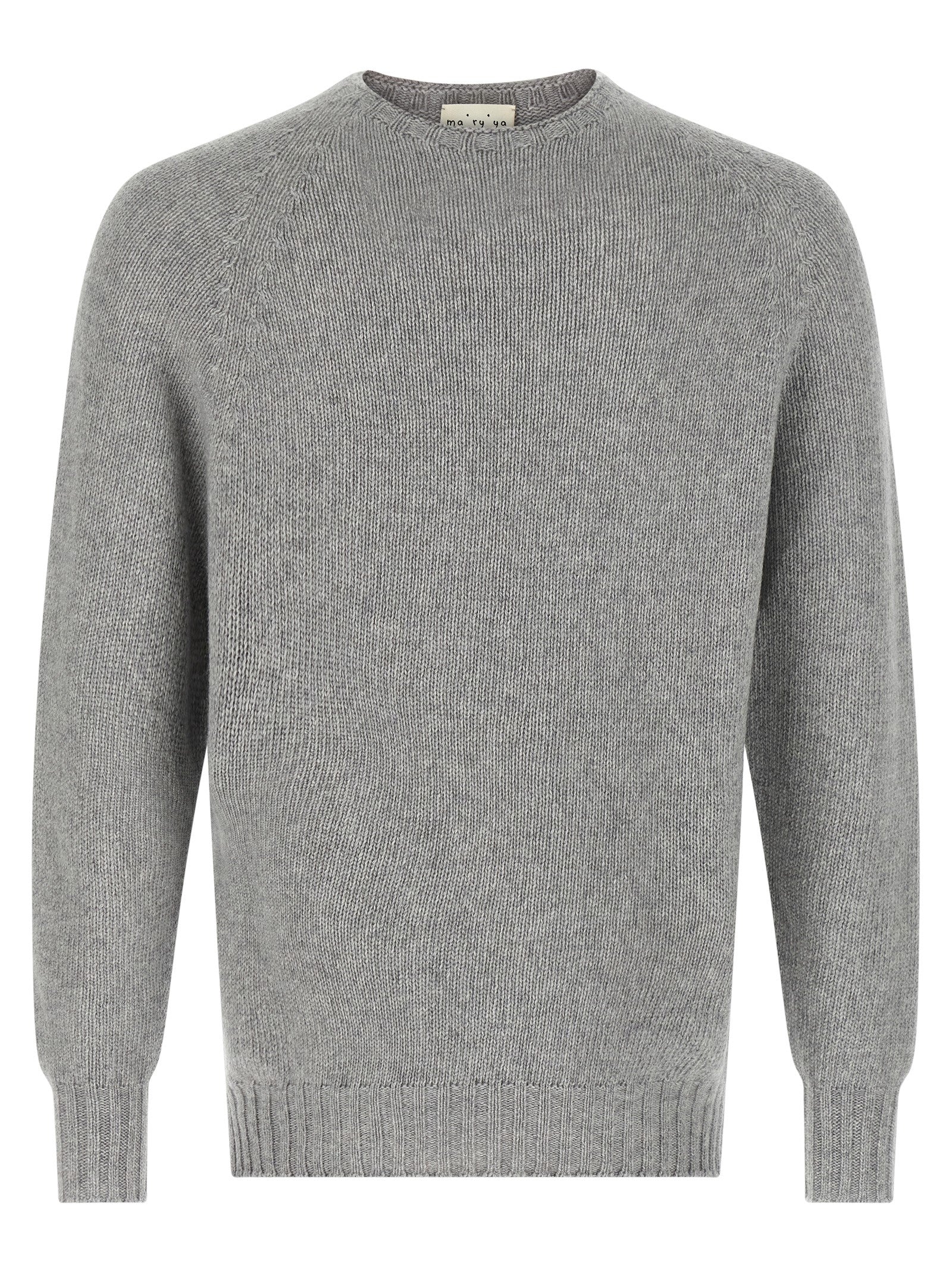 MA'RY'YA Grauer Cardigan aus reiner Schurwolle