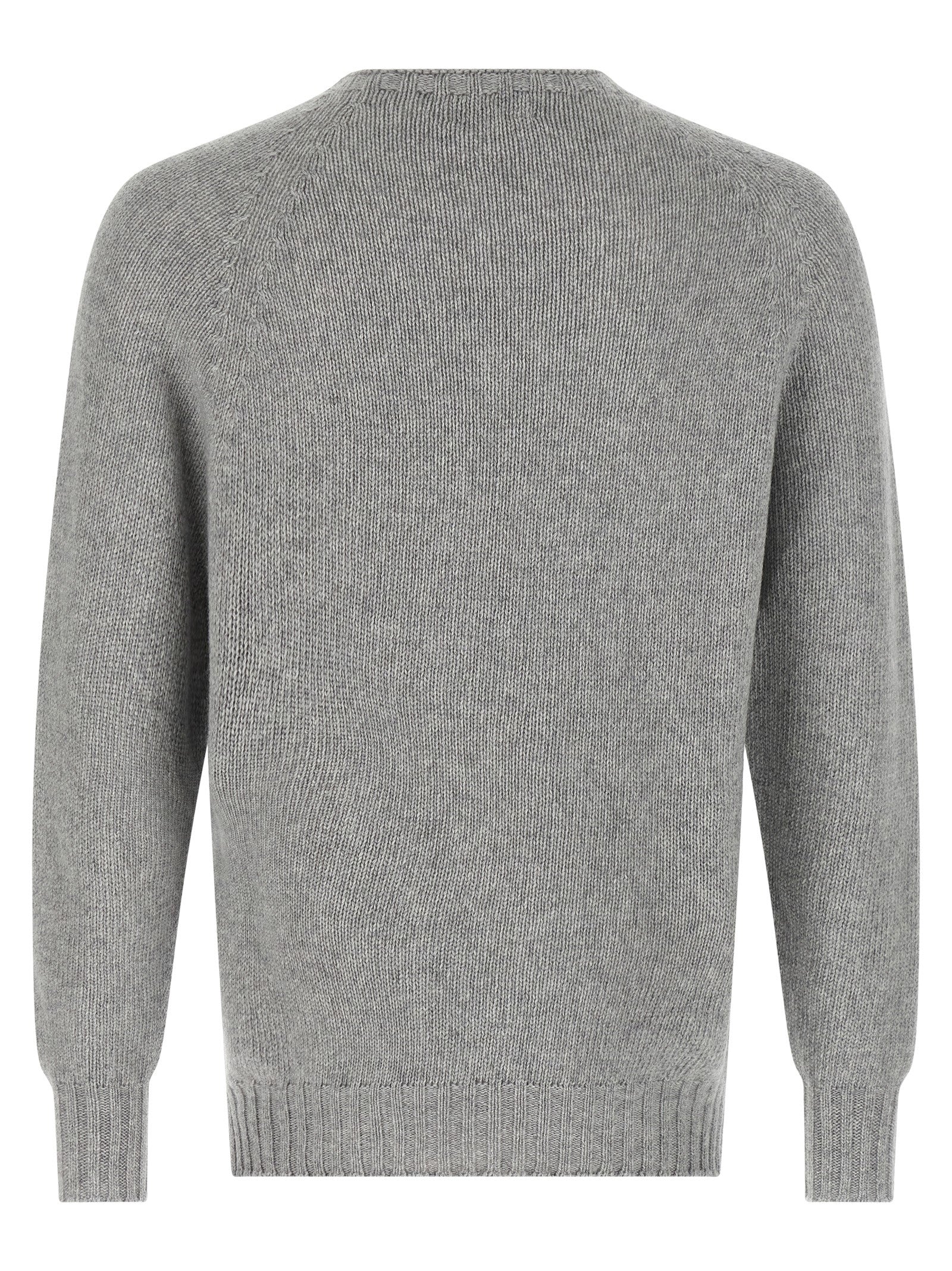 MA'RY'YA Grauer Cardigan aus reiner Schurwolle