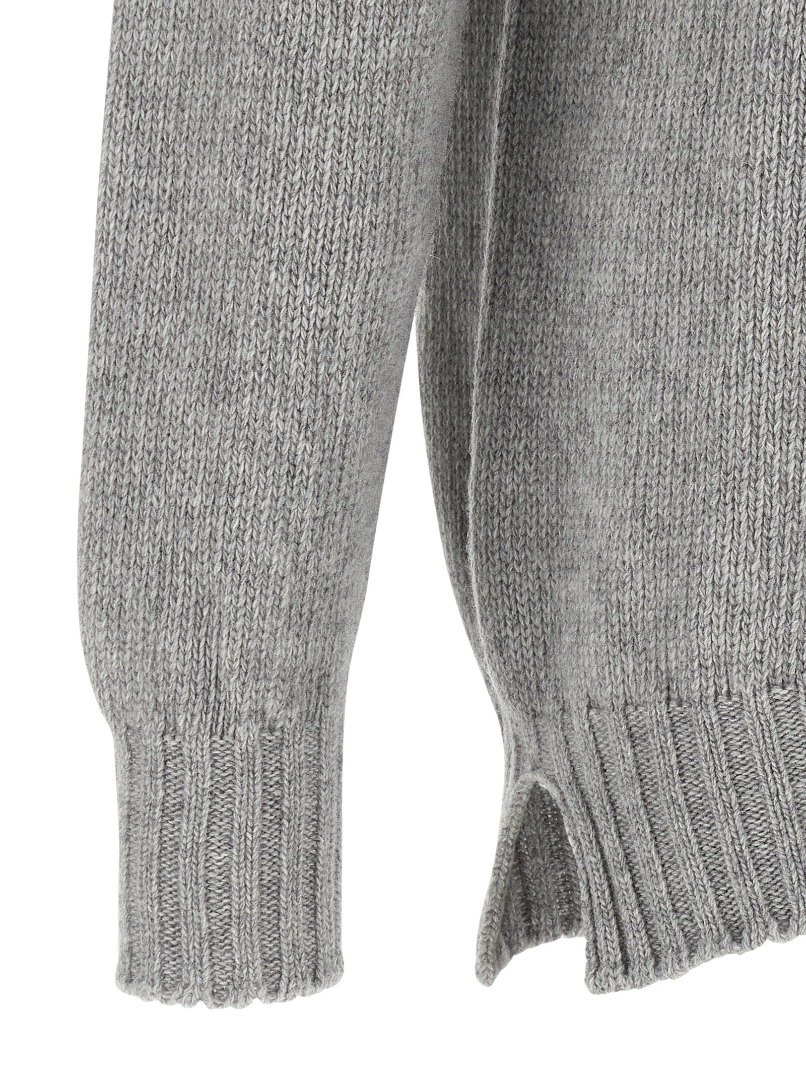 MA'RY'YA Grauer Cardigan aus reiner Schurwolle