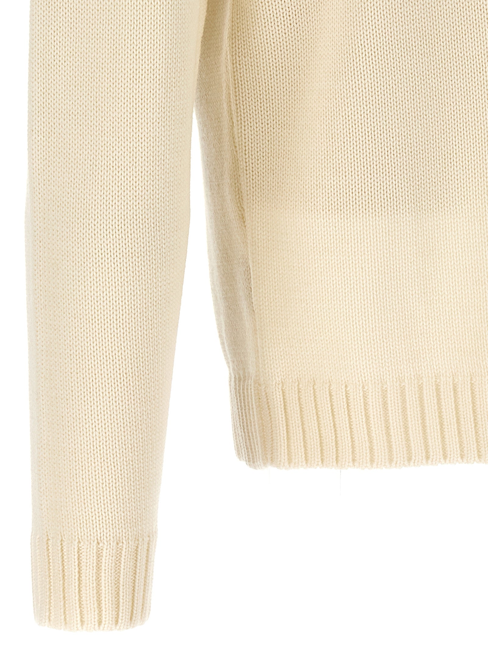 ZANONE Weiße Strickjacke aus reiner Schurwolle