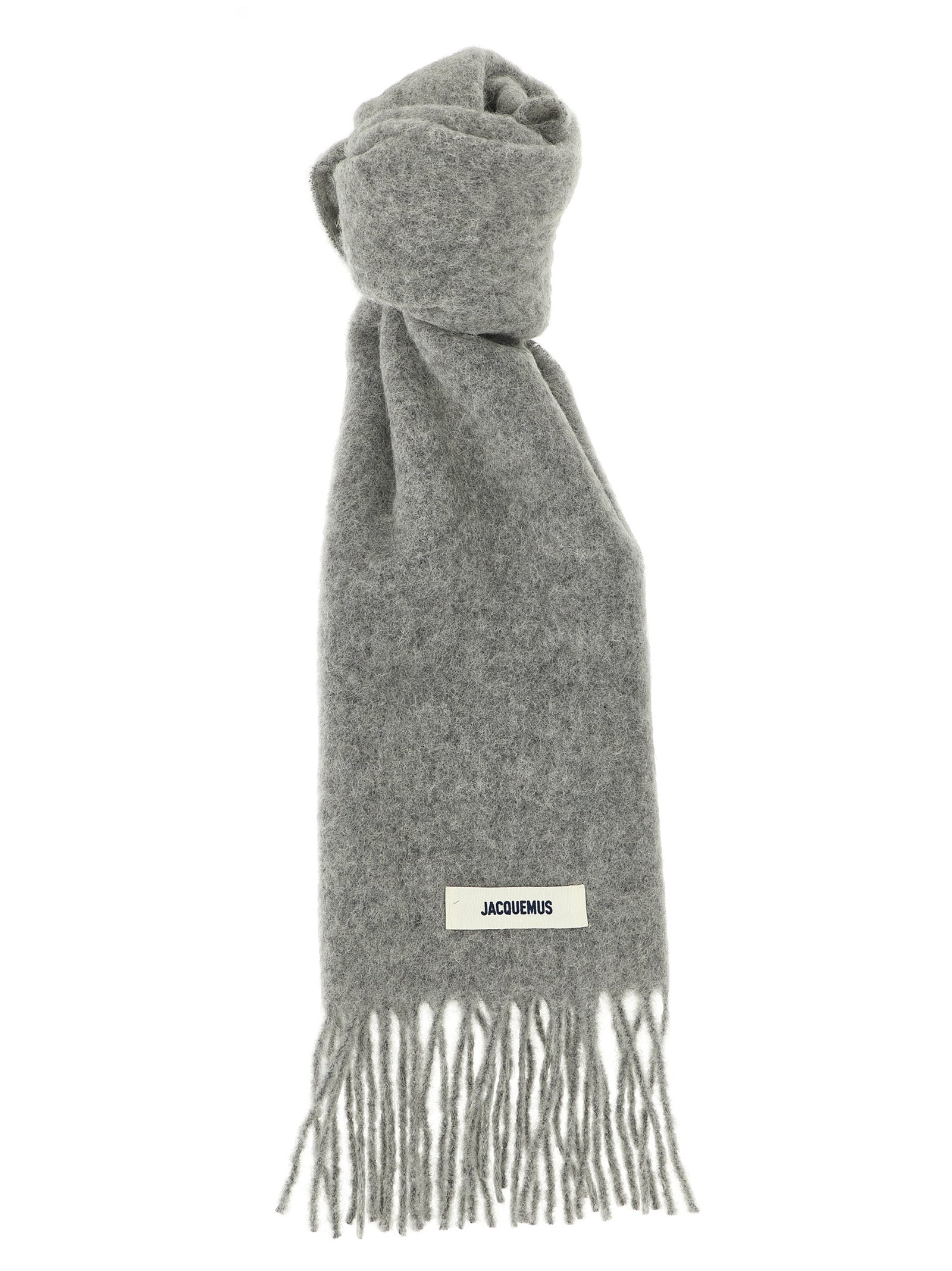 Jacquemus Grauer Alpaka-Leder-Schal