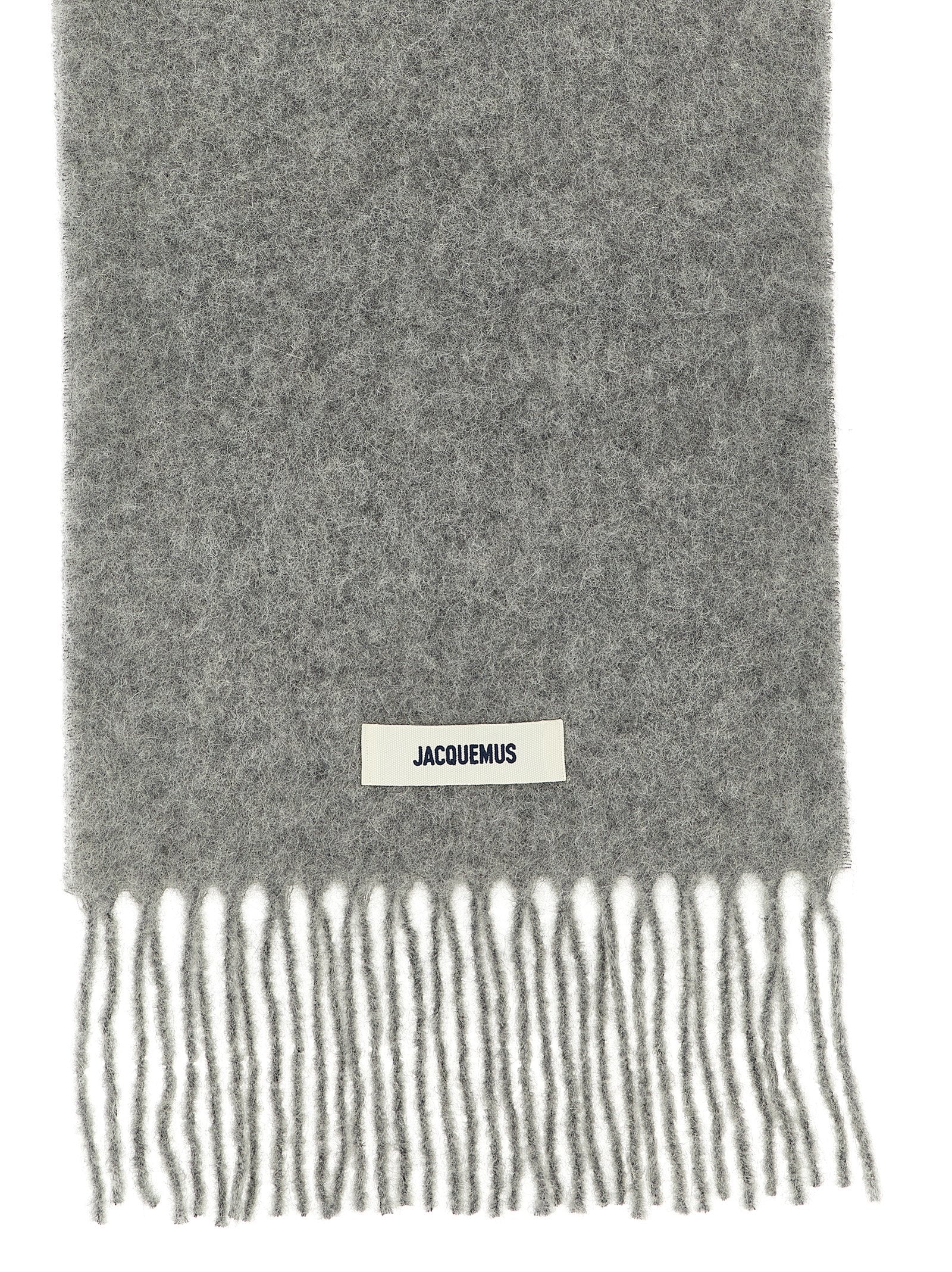 Jacquemus Grauer Alpaka-Leder-Schal