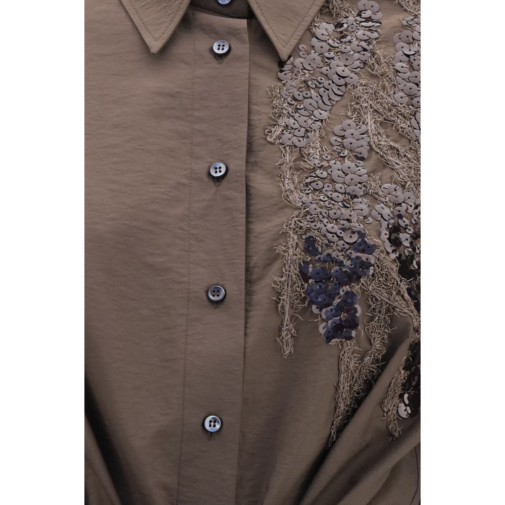 Brunello Cucinelli Braunes Baumwollkleid für die Freizeit