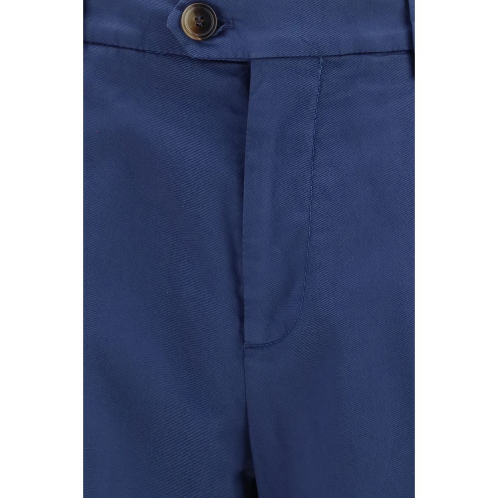 Brunello Cucinelli Blaue Baumwoll-Chino-Hose