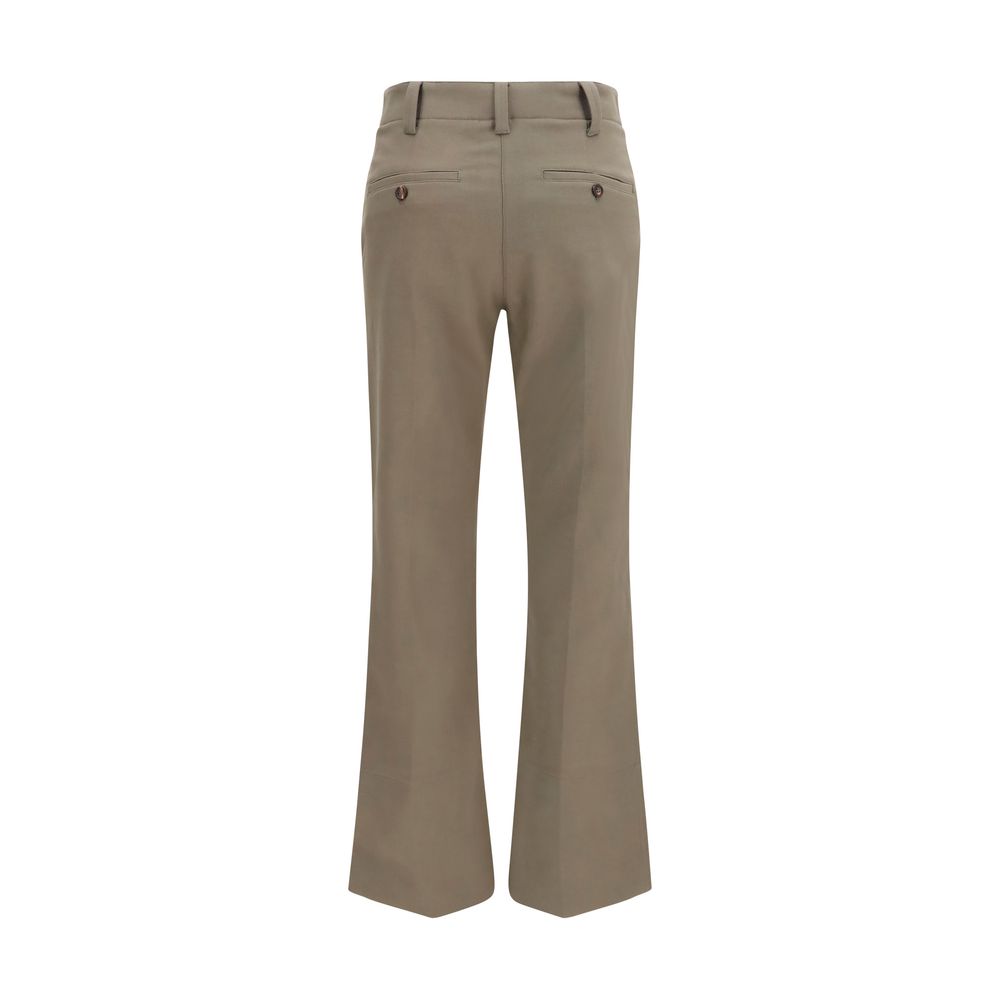 Brunello Cucinelli Braune Baumwollhose mit ausgestelltem Bein