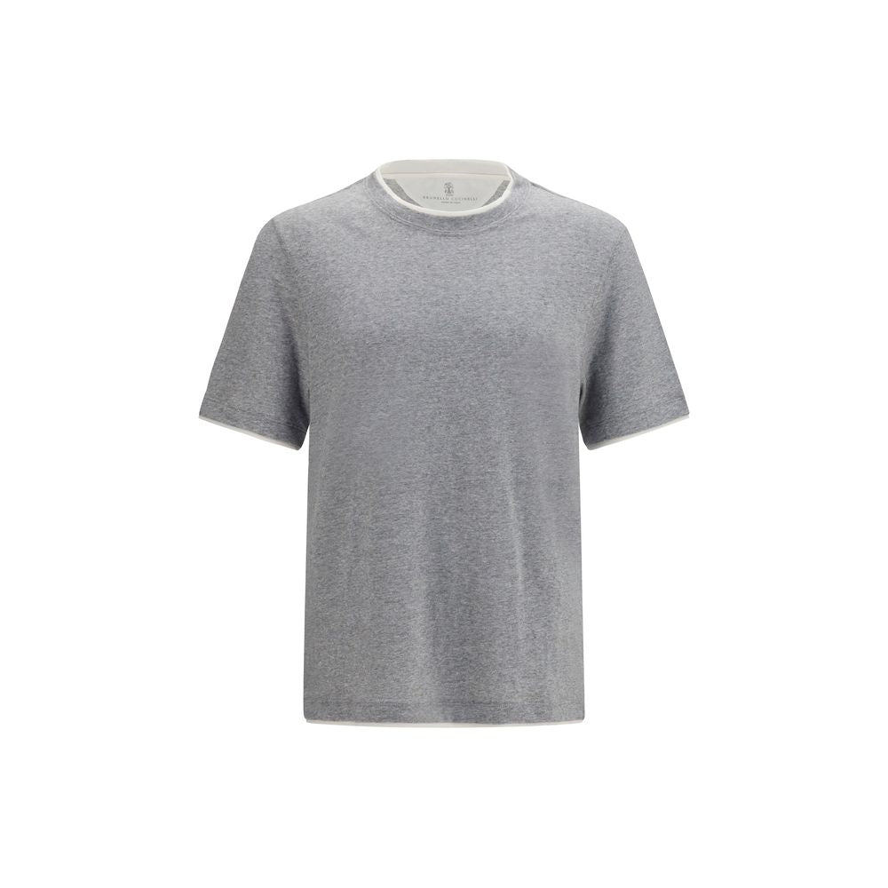 Brunello Cucinelli Graues Baumwoll-T-Shirt