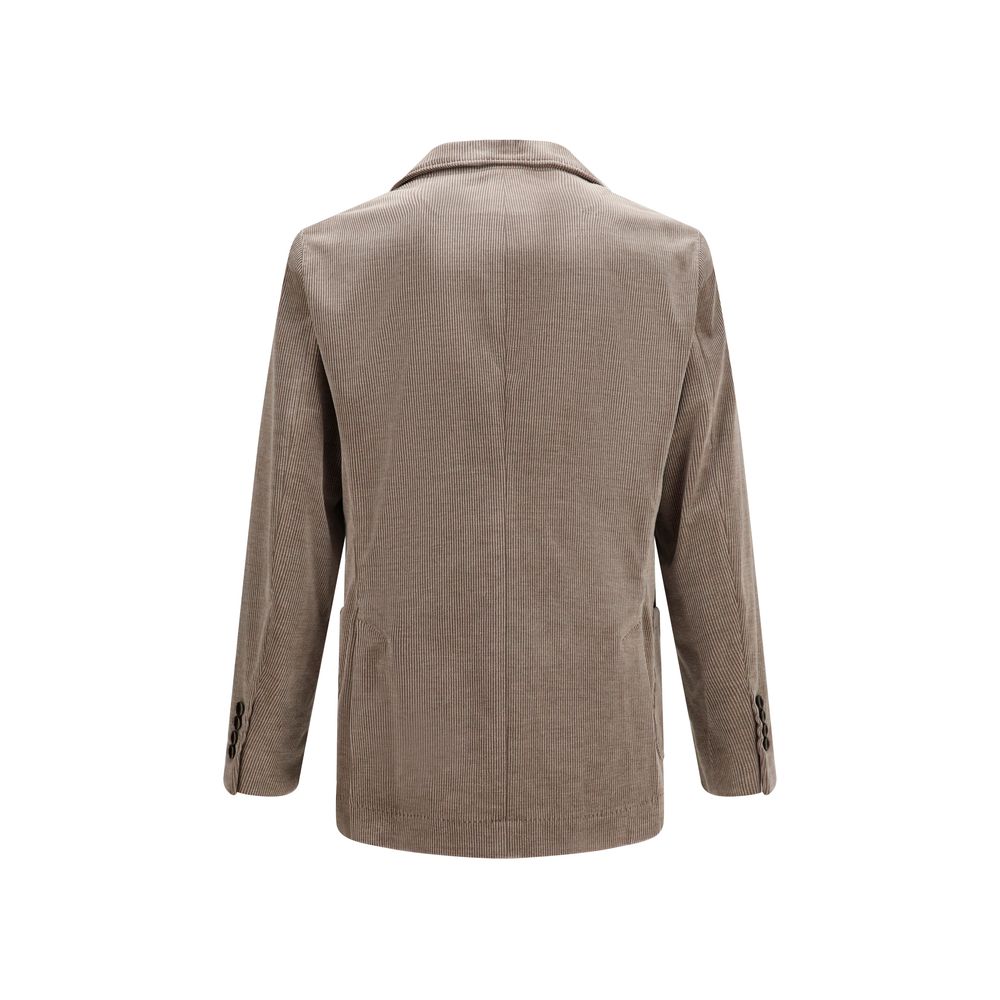 Brunello Cucinelli Graue Baumwolljacke in voller Länge