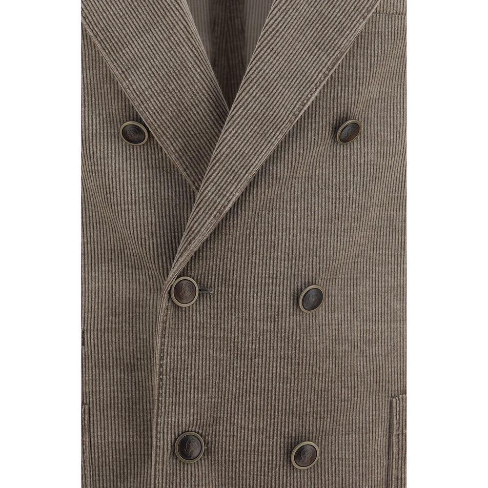 Brunello Cucinelli Graue Baumwolljacke in voller Länge