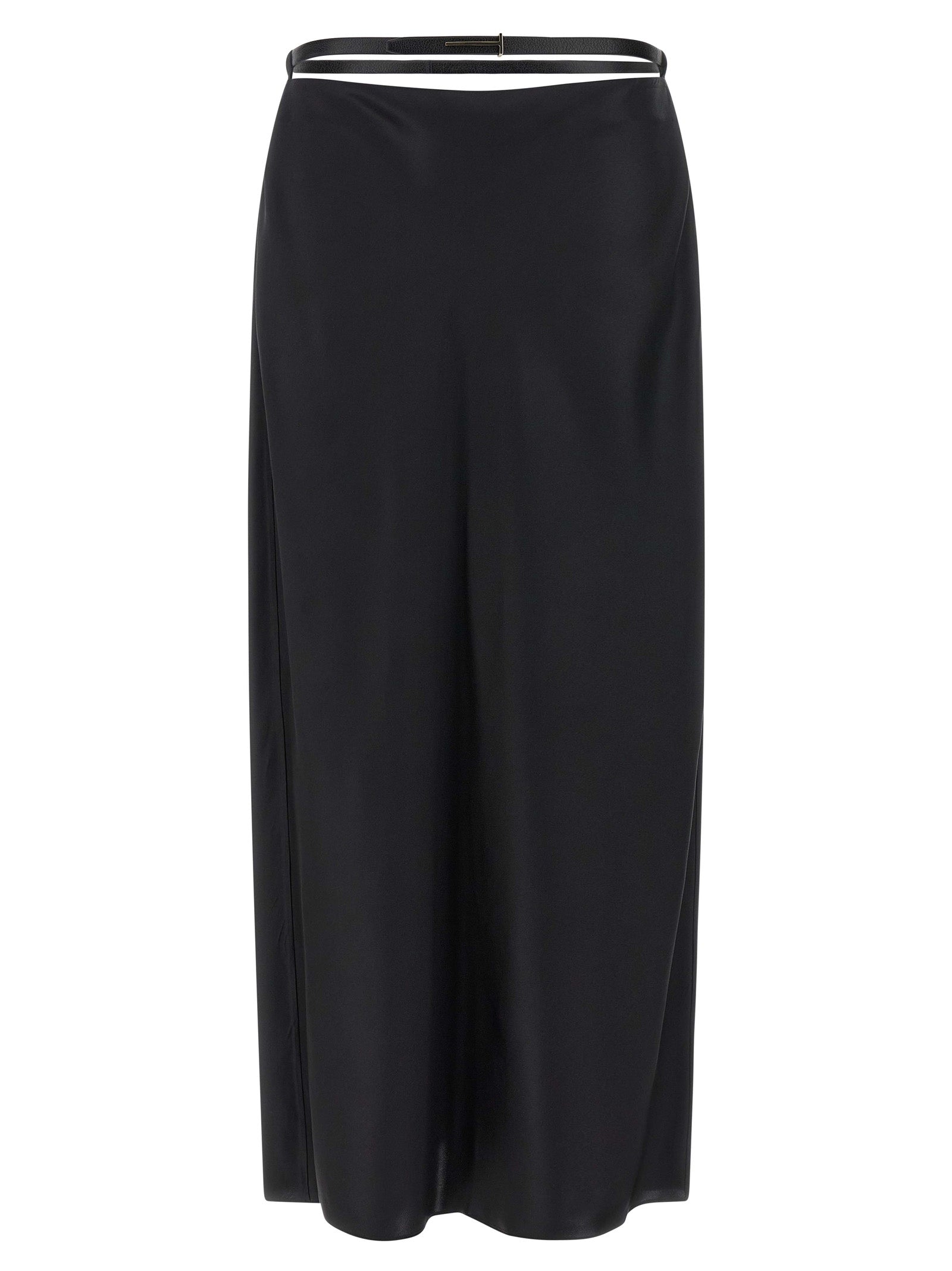 Tom Ford Schwarzer Seiden-Midirock