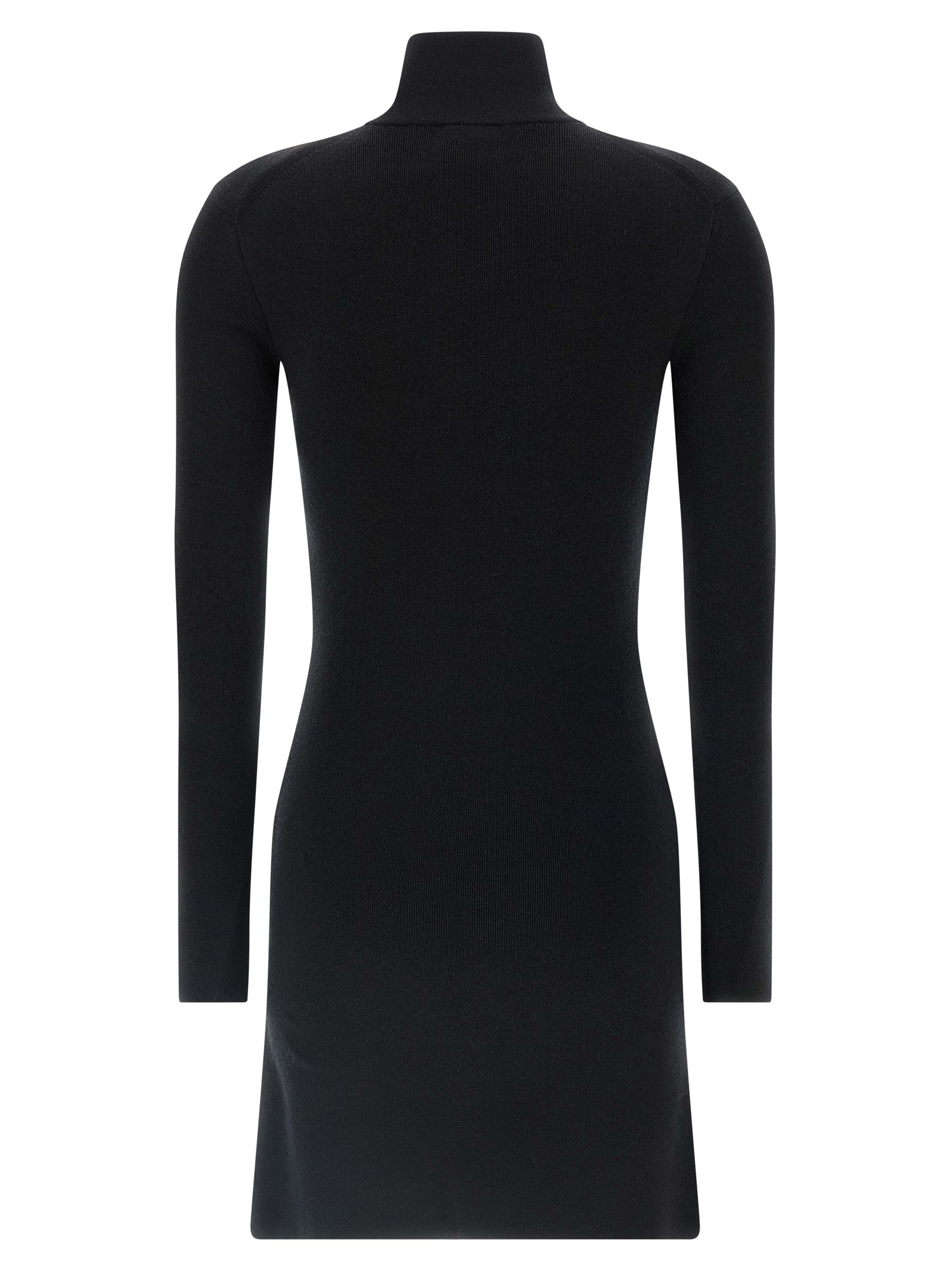Courrèges Kurzes Kleid aus schwarzer Merinowolle