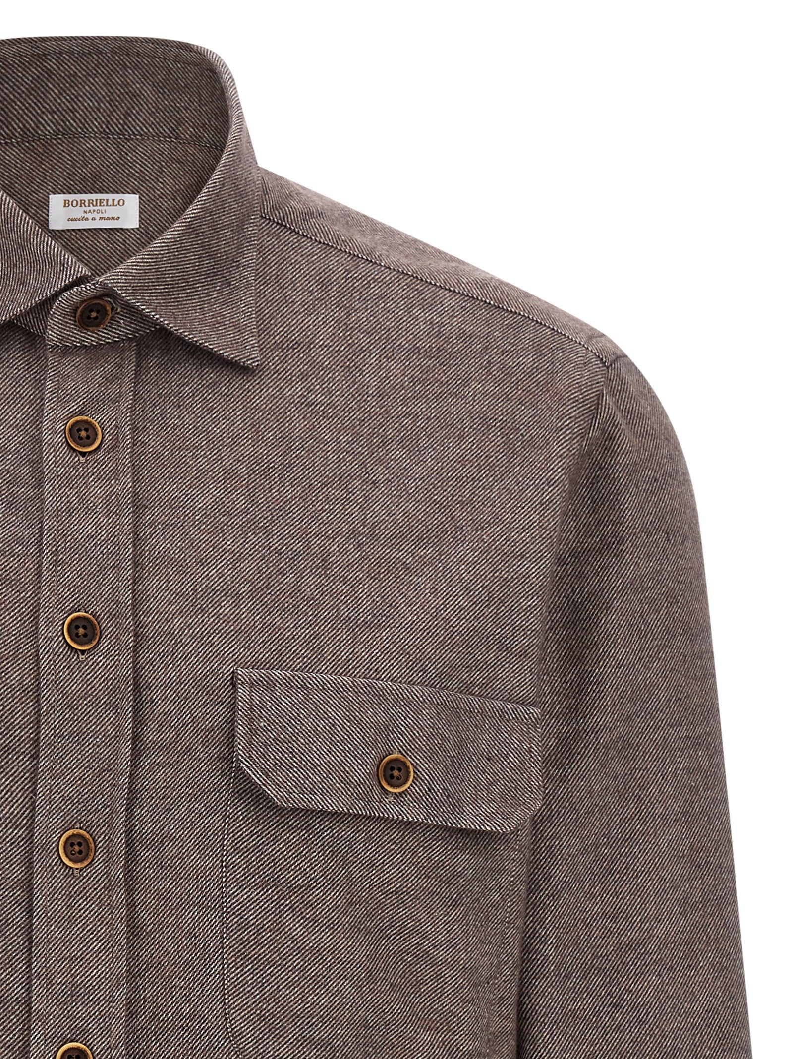 BORRIELLO Braune Baumwollbluse