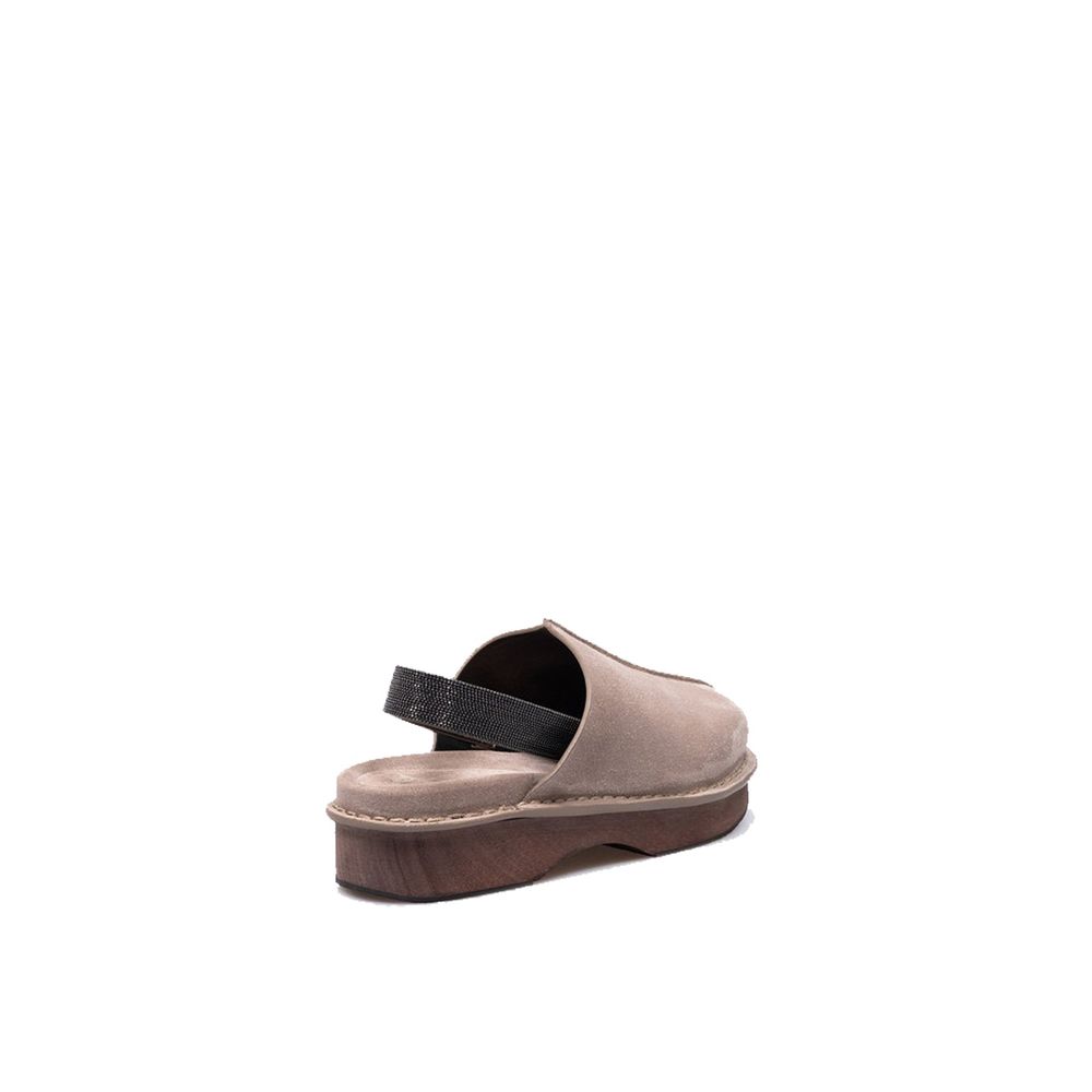 Brunello Cucinelli Braune Leder-Mules