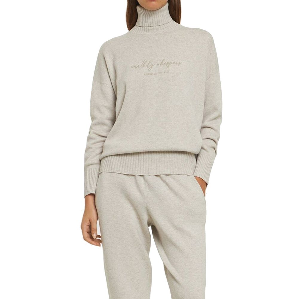 Brunello Cucinelli Beige Kaschmir-Rollkragenpullover