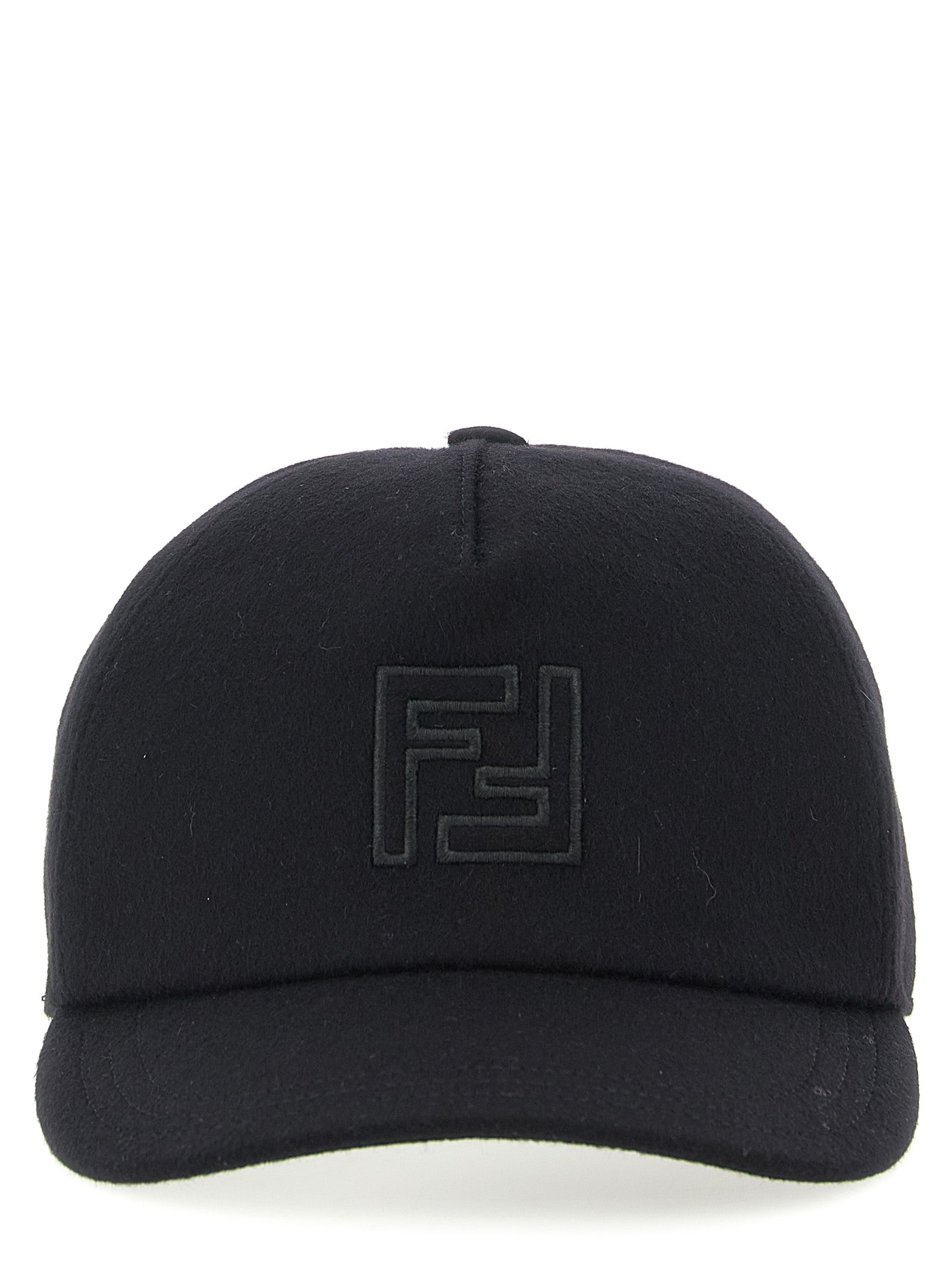 Fendi Schwarze Wollkappe (Baseball Cap)