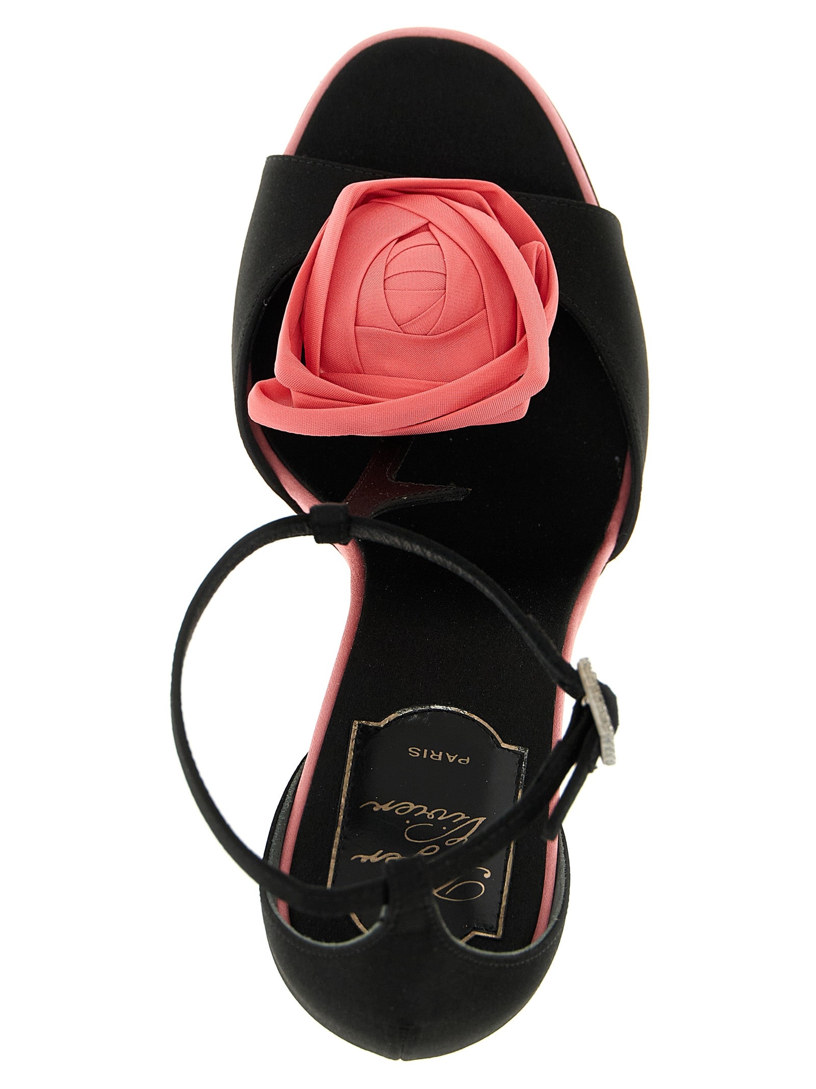Roger Vivier Schwarze Sandalen mit Stilettoabsatz aus Viskose