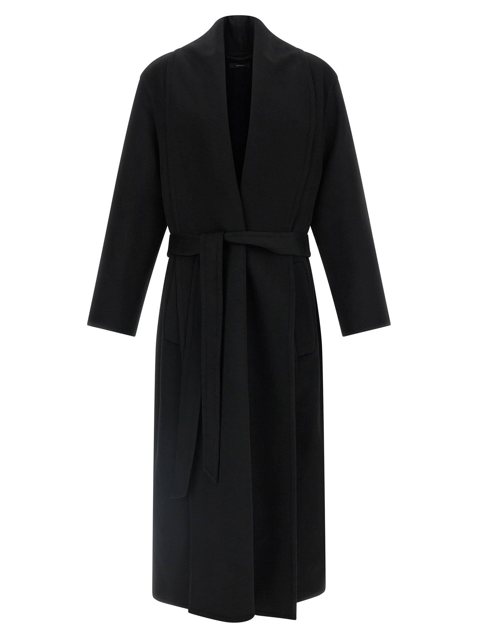 Tom Ford Schwarzer Wollmantel aus reiner Schurwolle