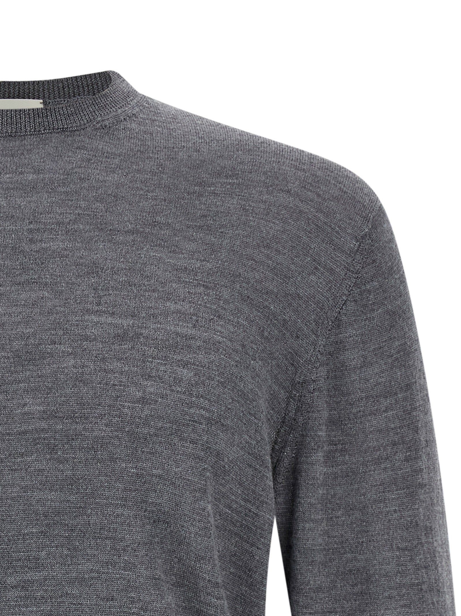 MA'RY'YA Grauer Cardigan aus reiner Schurwolle